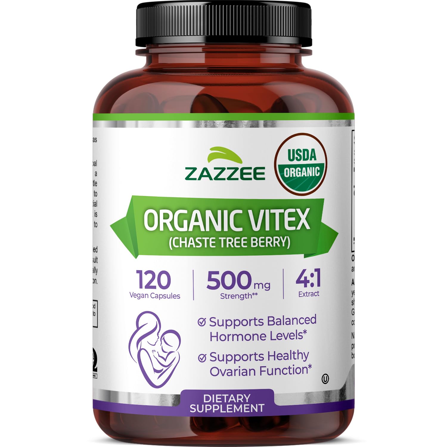 Zazzee USDA Organic Vitex Extract for Hormonal Balance & Cycle Support