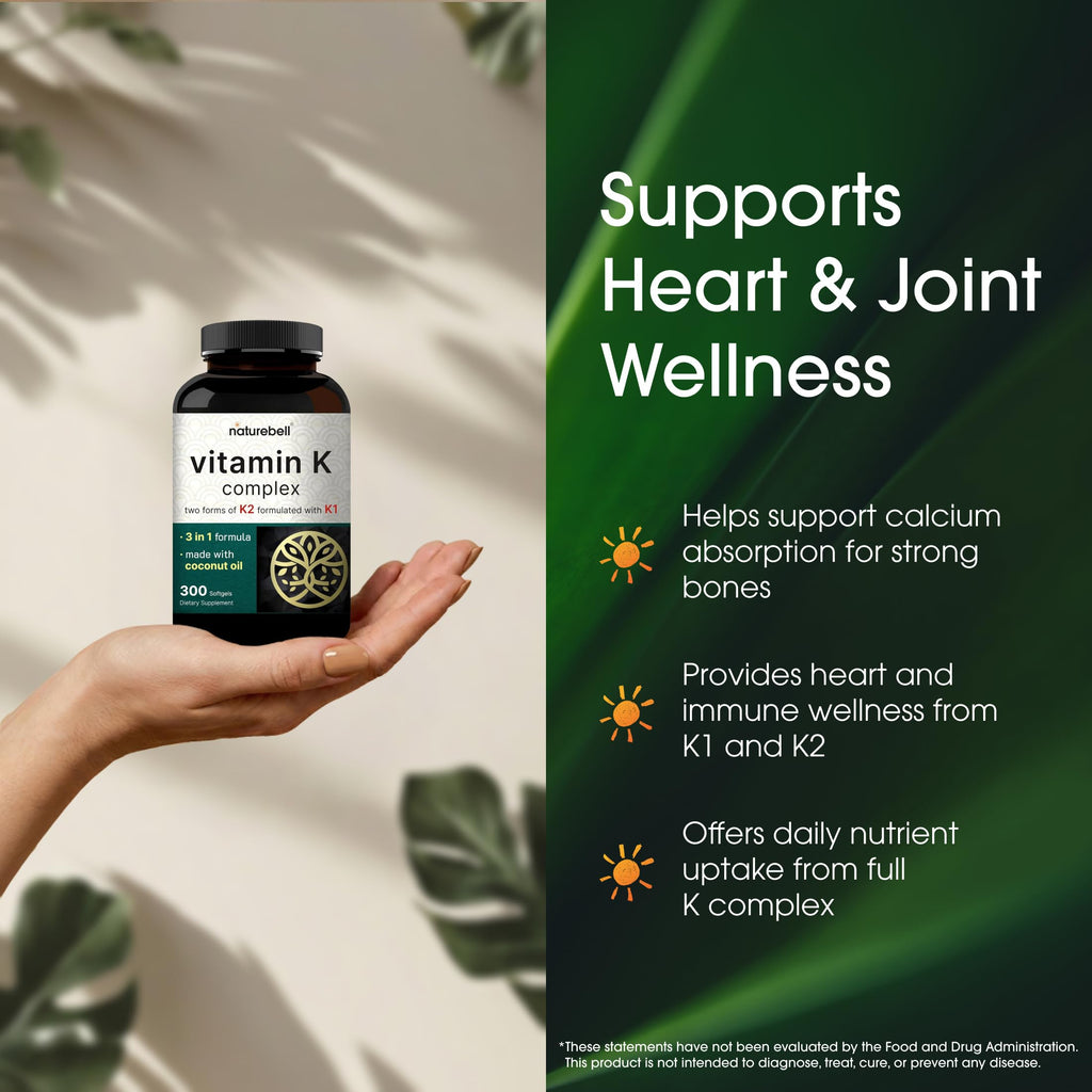 NatureBell Vitamin K Complex - Bone & Heart Health Support

