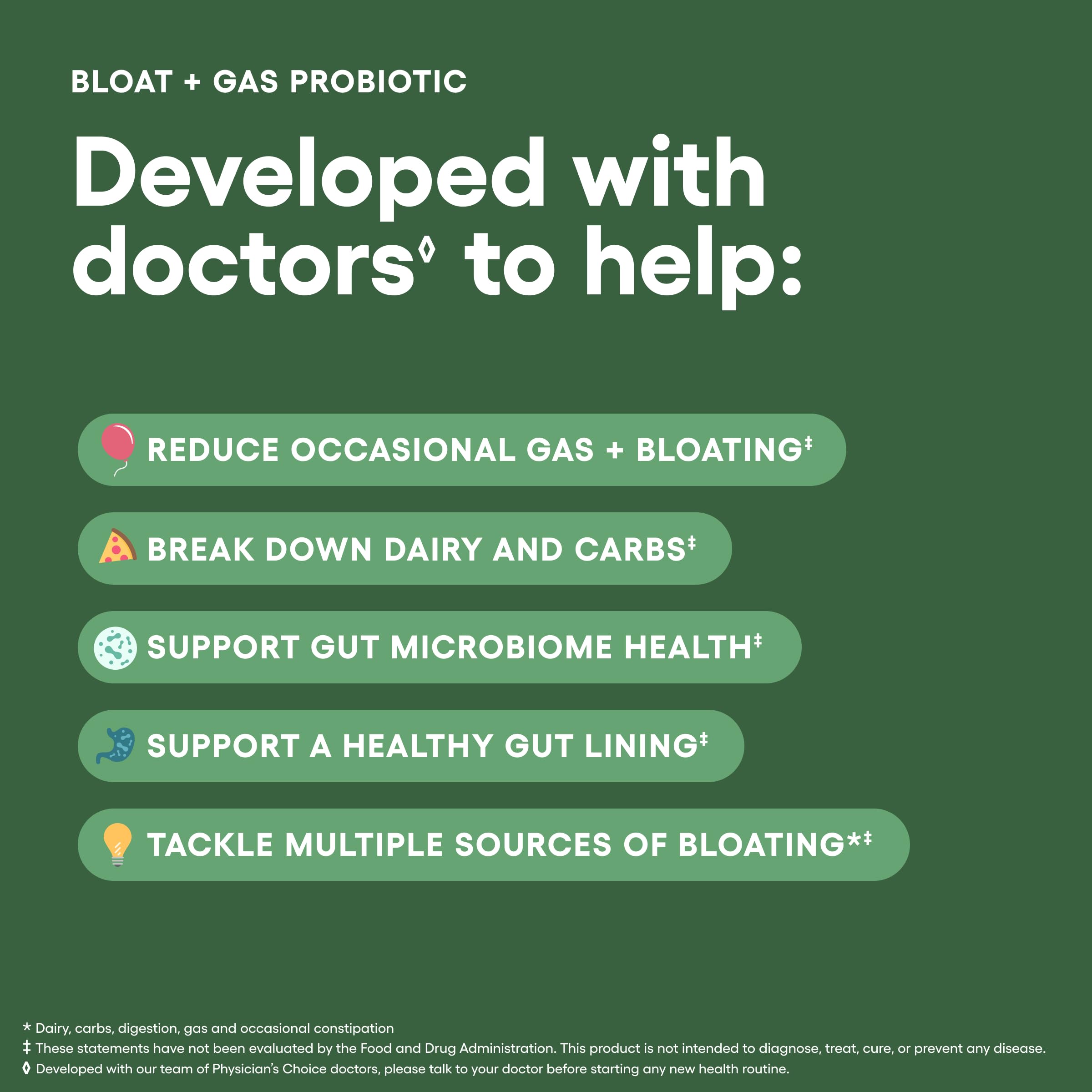 Physician's Choice Five-in-One Bloat Probiotic Support

