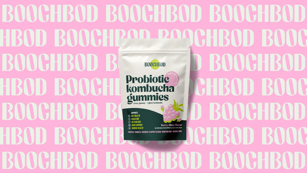 BoochBod Probiotic Kombucha Gummies for Gut Health

