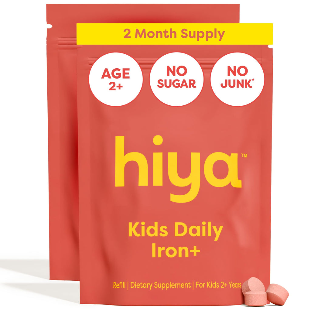 Hiya Iron+ Kids Supplement High-Absorption Carbonyl Iron Chewables
