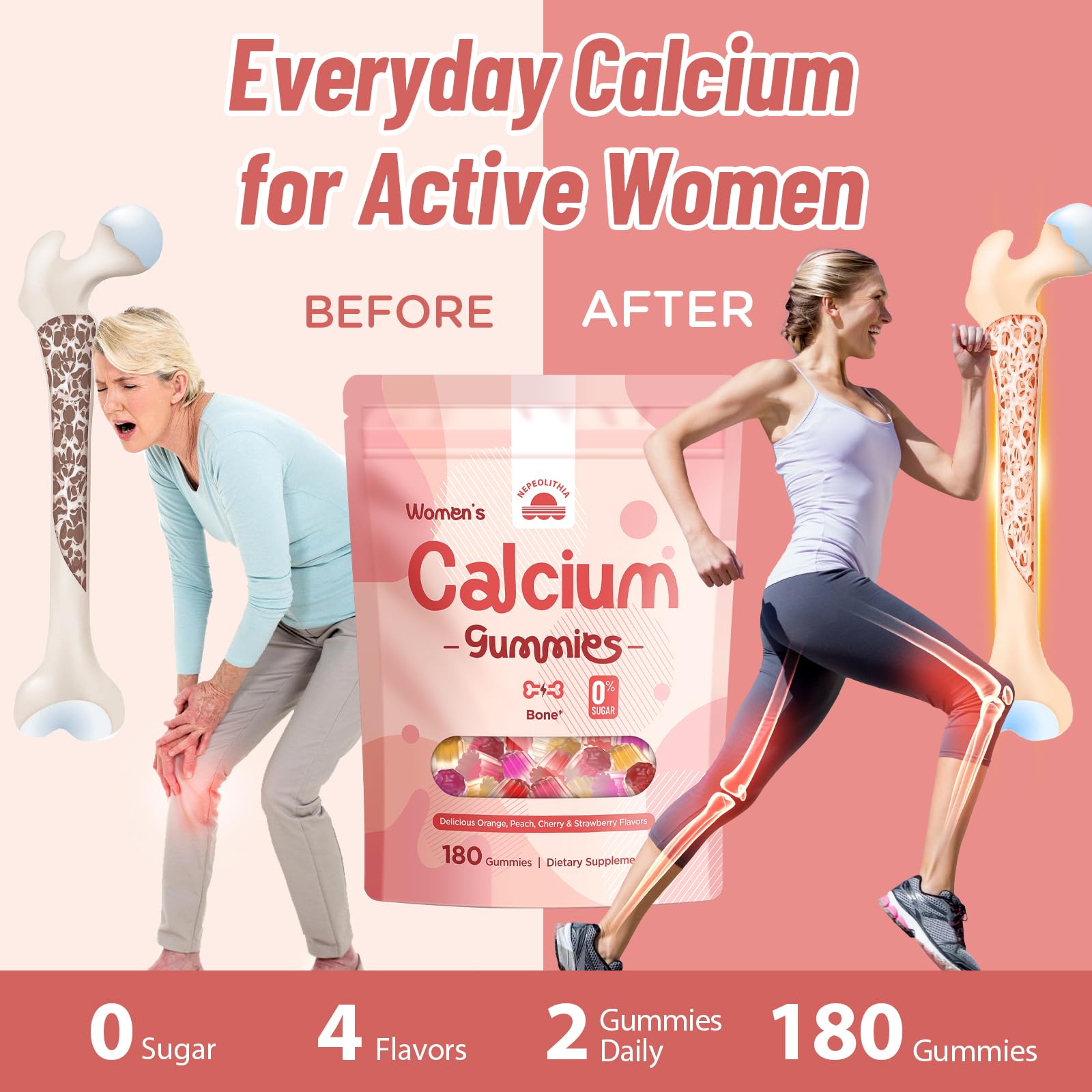 Calcium Gummies for Women – 1500mg Calcium Citrate

