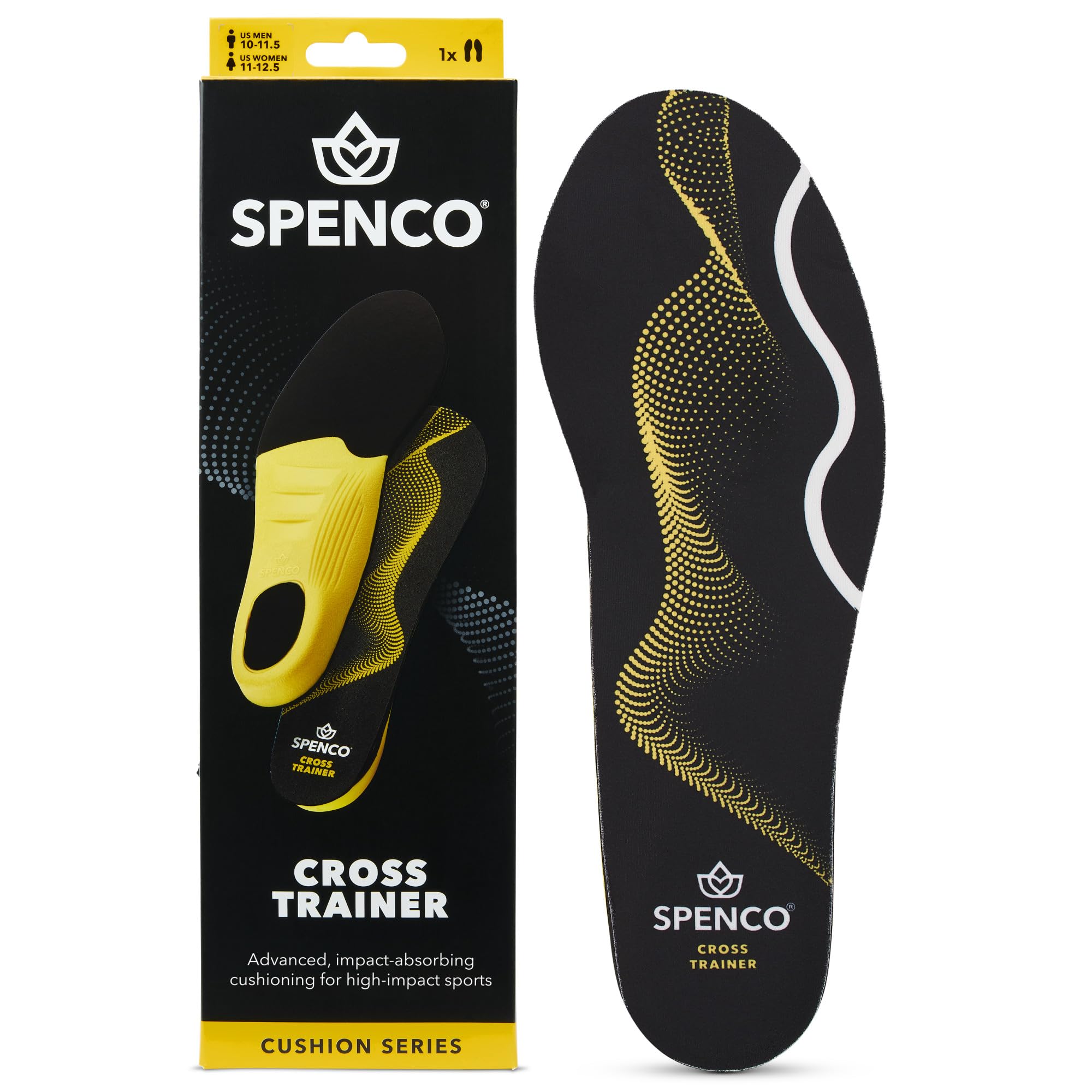 Spenco Polysorb Cross Trainer Insoles – Athletic Arch Support & Cushioning