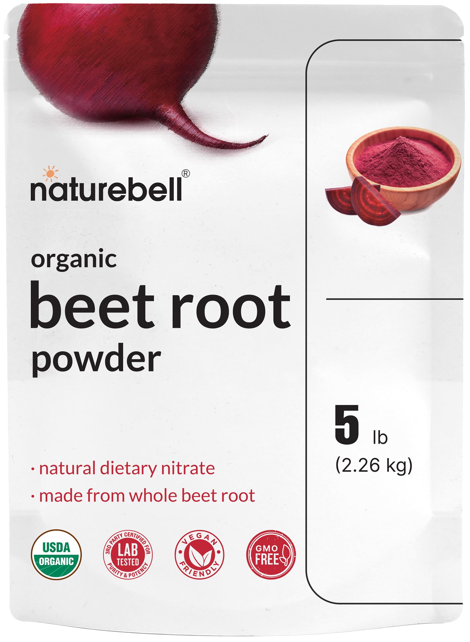 NatureBell Beet Root Powder - Pure Beet Root for Shakes

