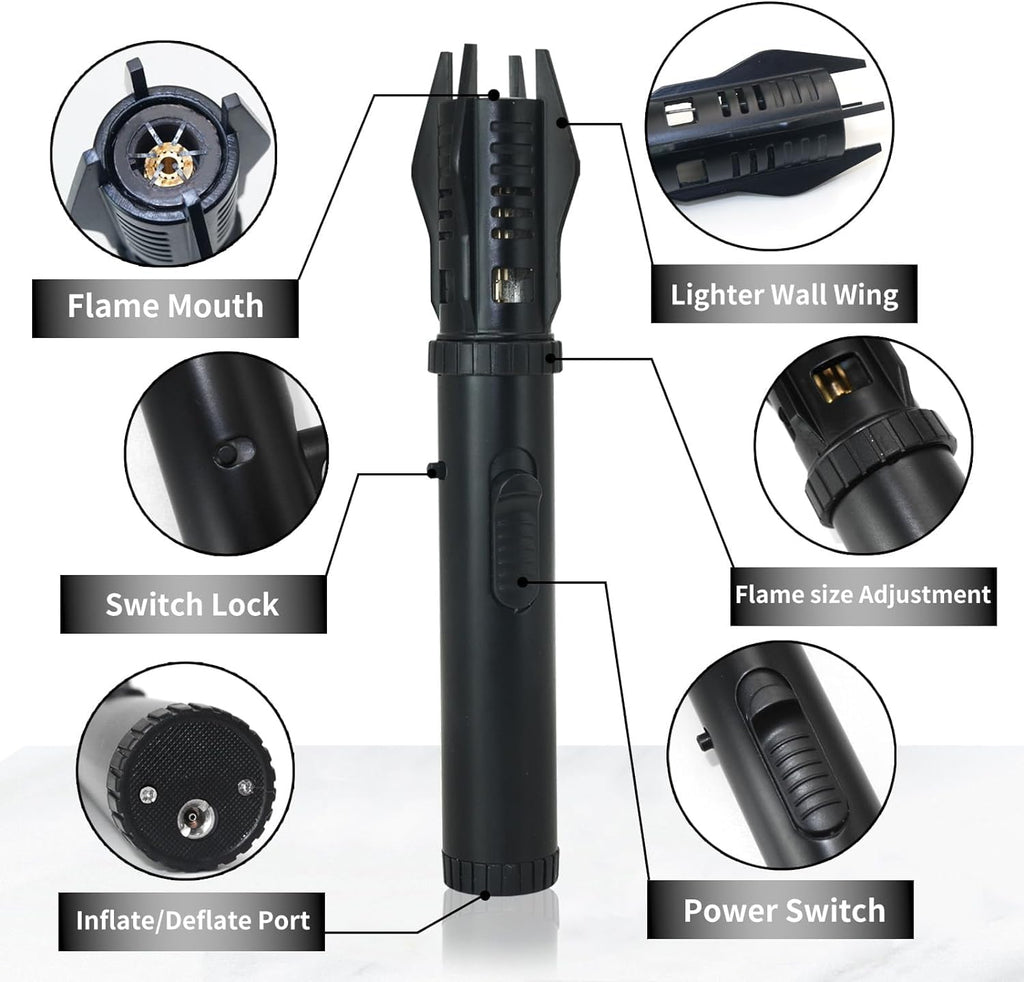 Jet Torch Lighter with Safety Lock | Refillable Butane

