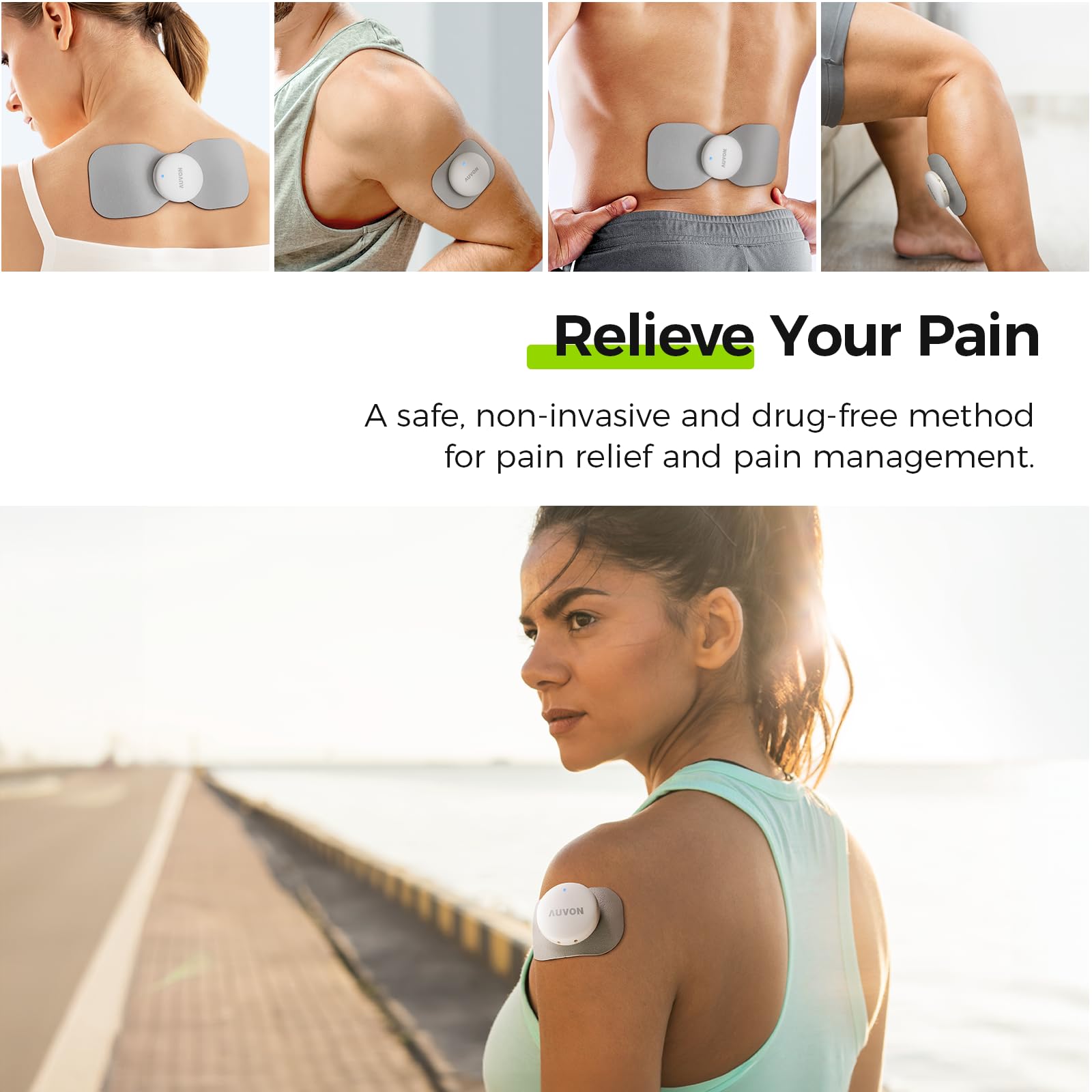 AUVON Wireless TENS Unit Muscle Stimulator – Pain Relief

