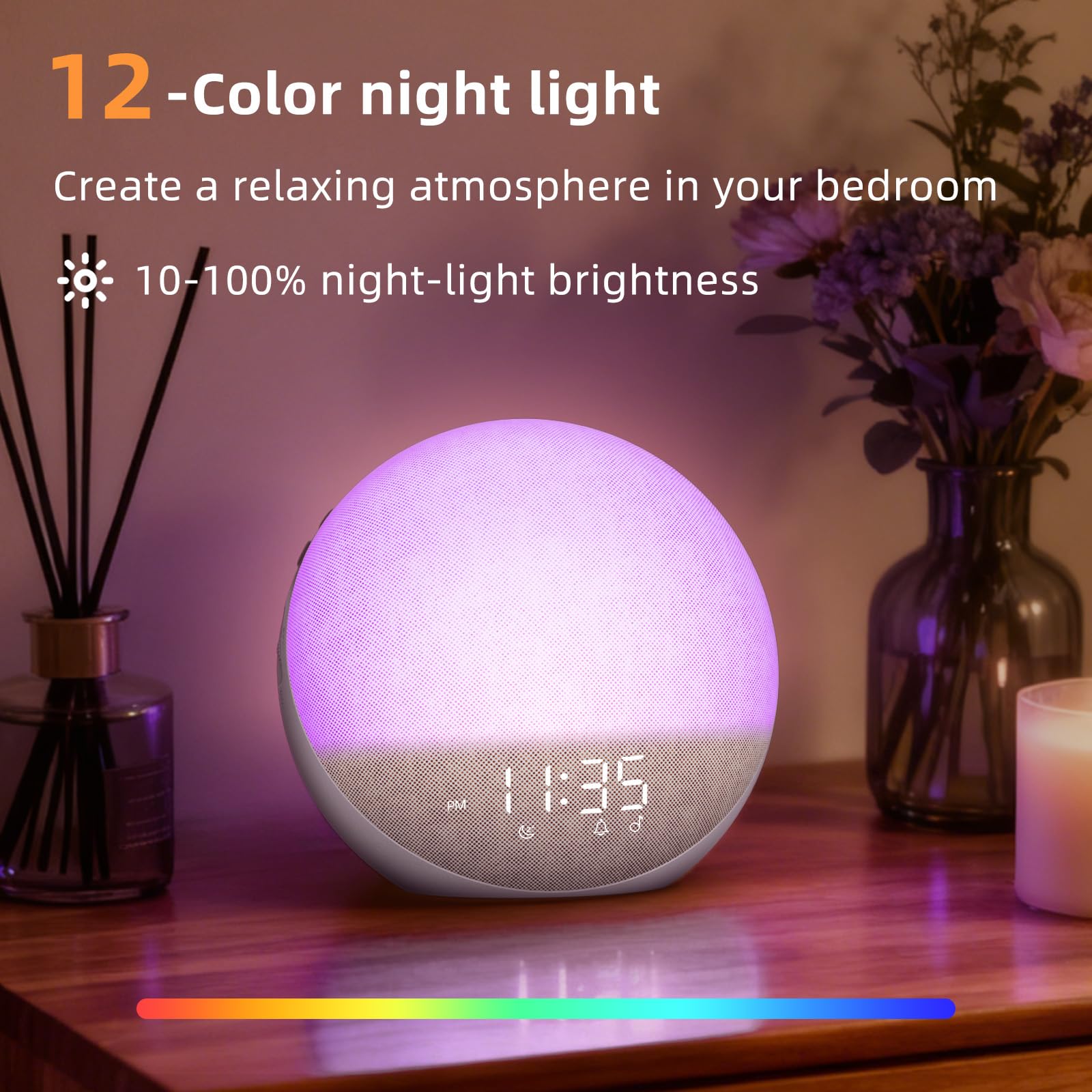 Sunrise Alarm Clock with Noise Machine and Bluetooth Speaker

