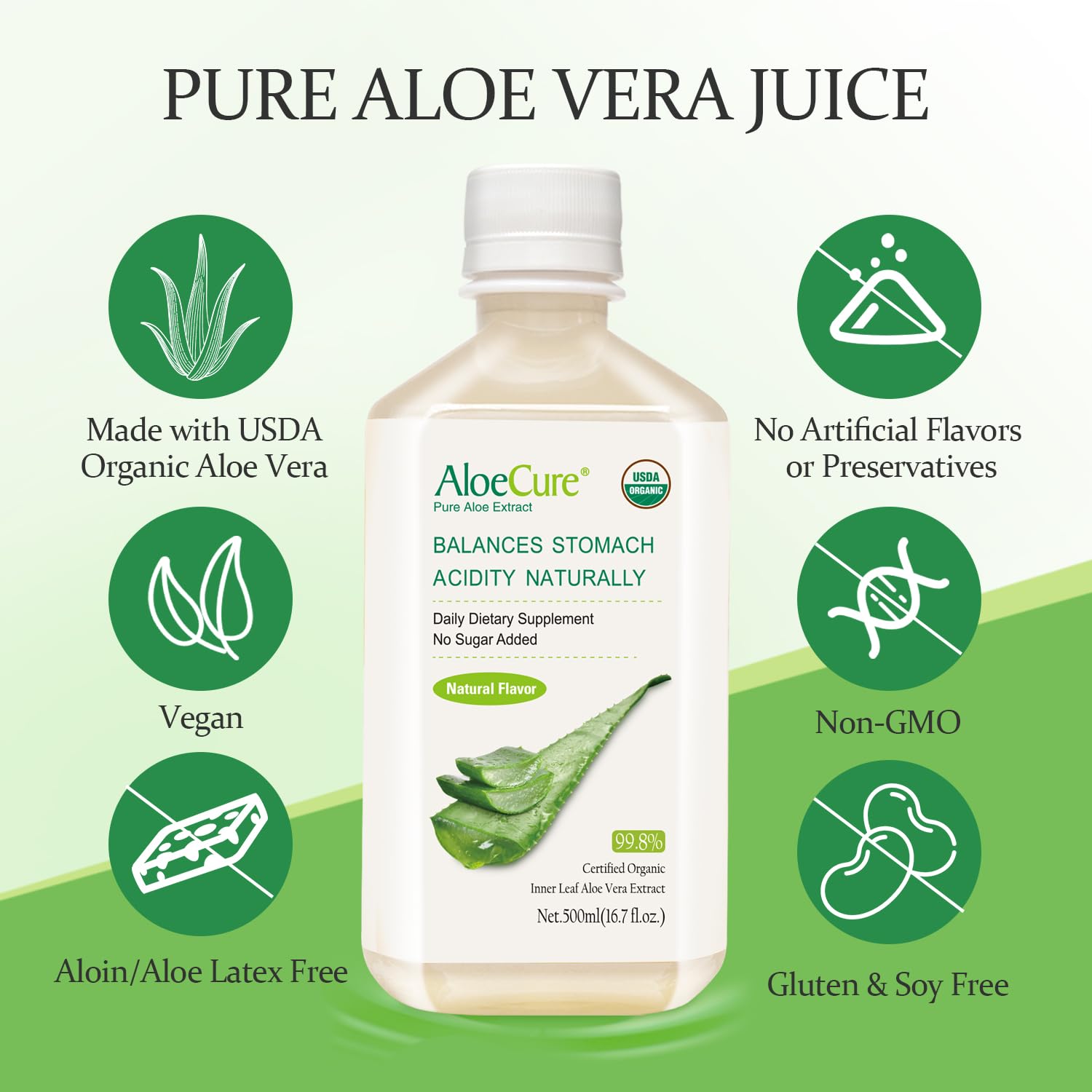 Aloe Vera Juice by AloeCure | USDA Organic

