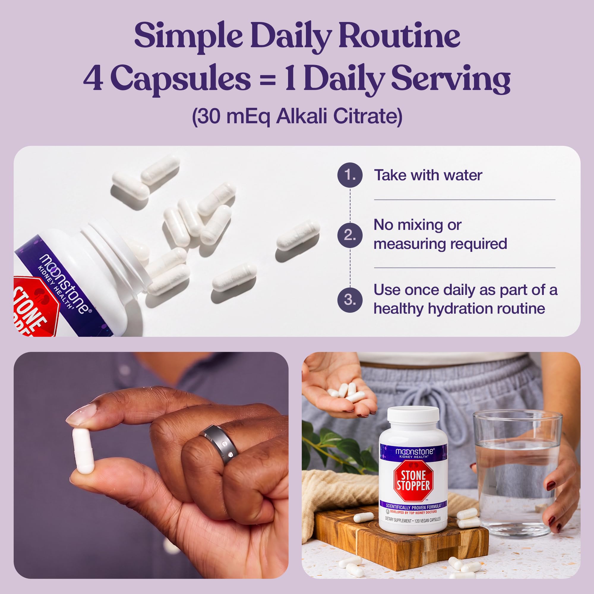 Moonstone Stone Stopper Capsules Kidney Stone Prevention

