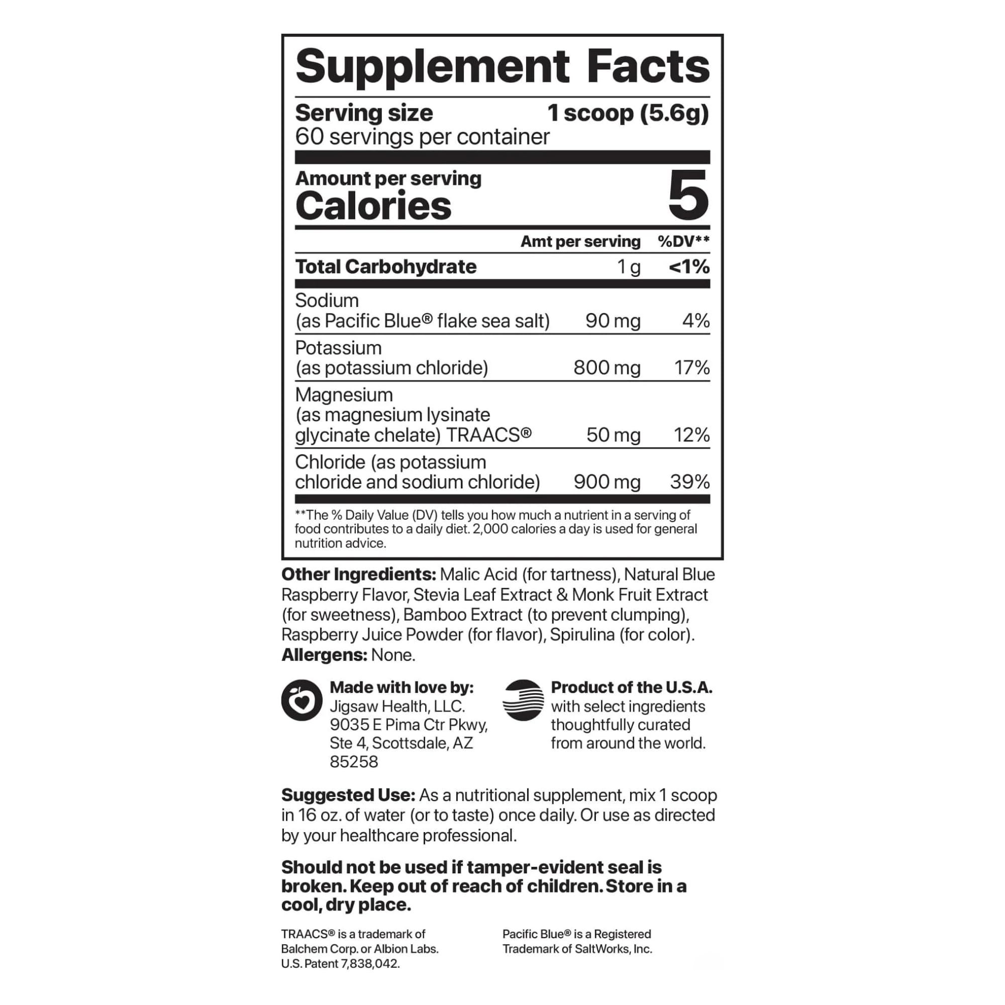 Jigsaw Health Potassium Cocktail Electrolyte Drink

