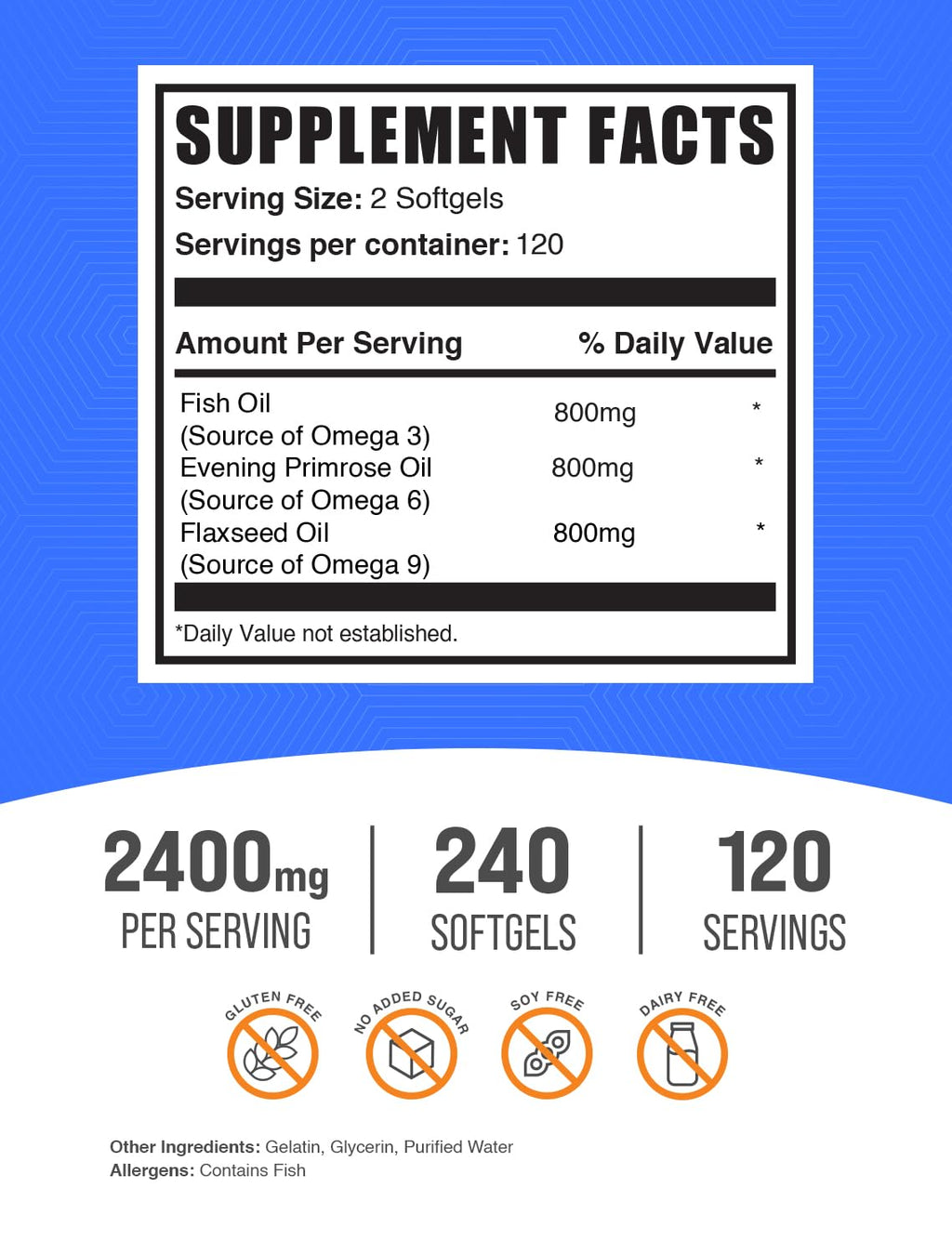 Omega Triple Softgels - Flaxseed, Fish Oil, Evening Primrose

