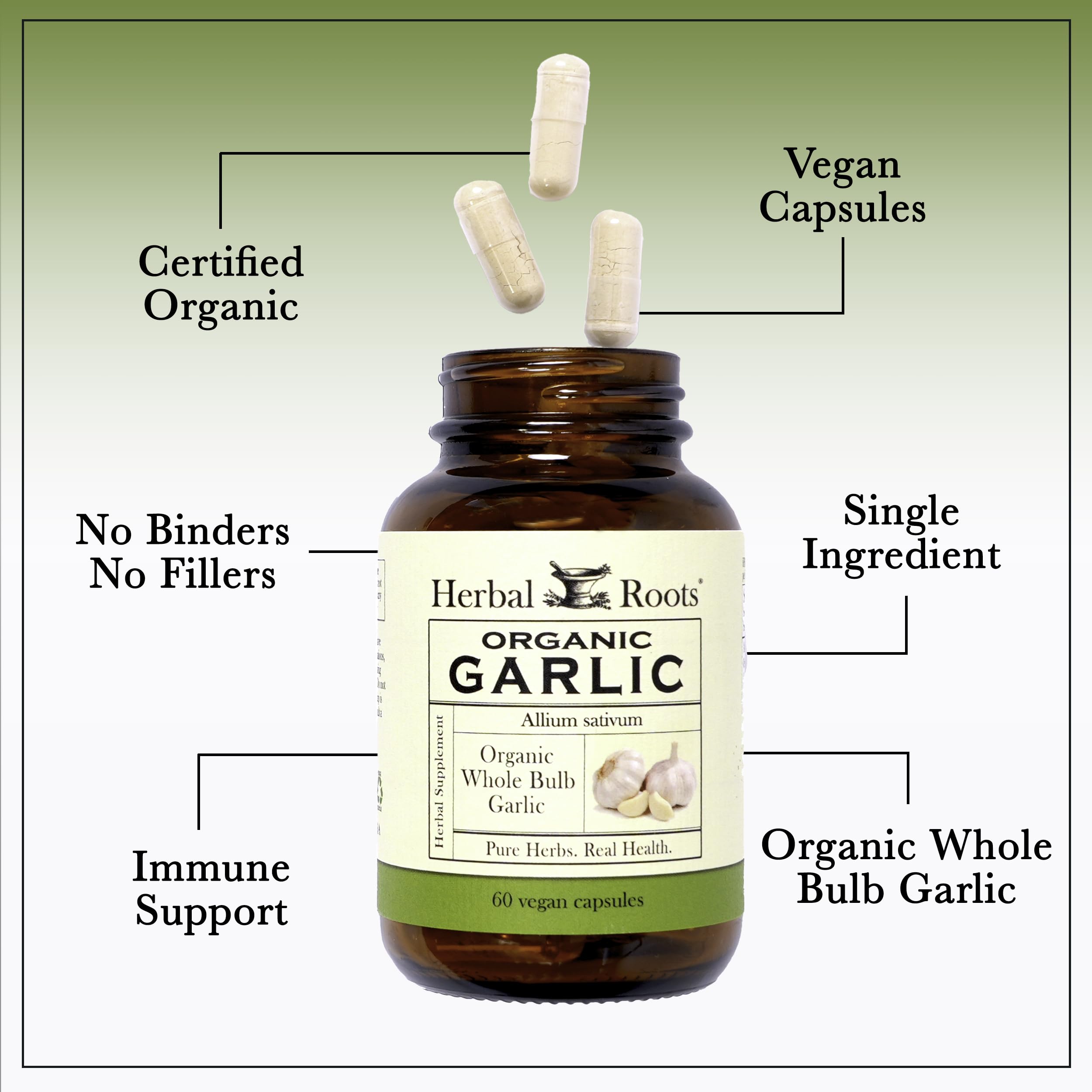 Herbal Roots Garlic Pills for Immune Support

