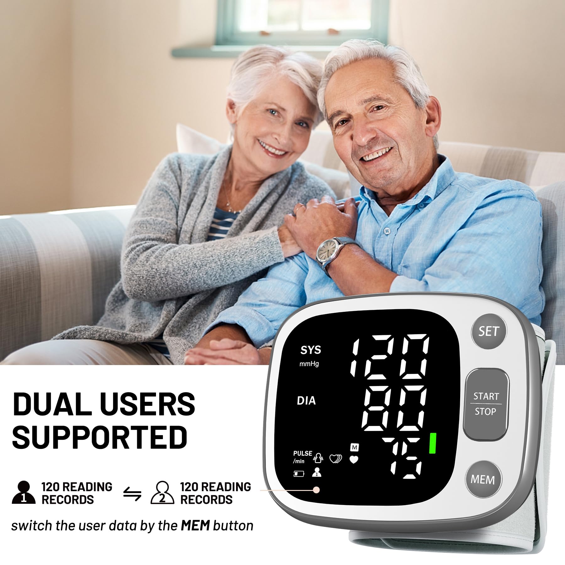 Wrist Blood Pressure Monitor by Oklar with Led Display

