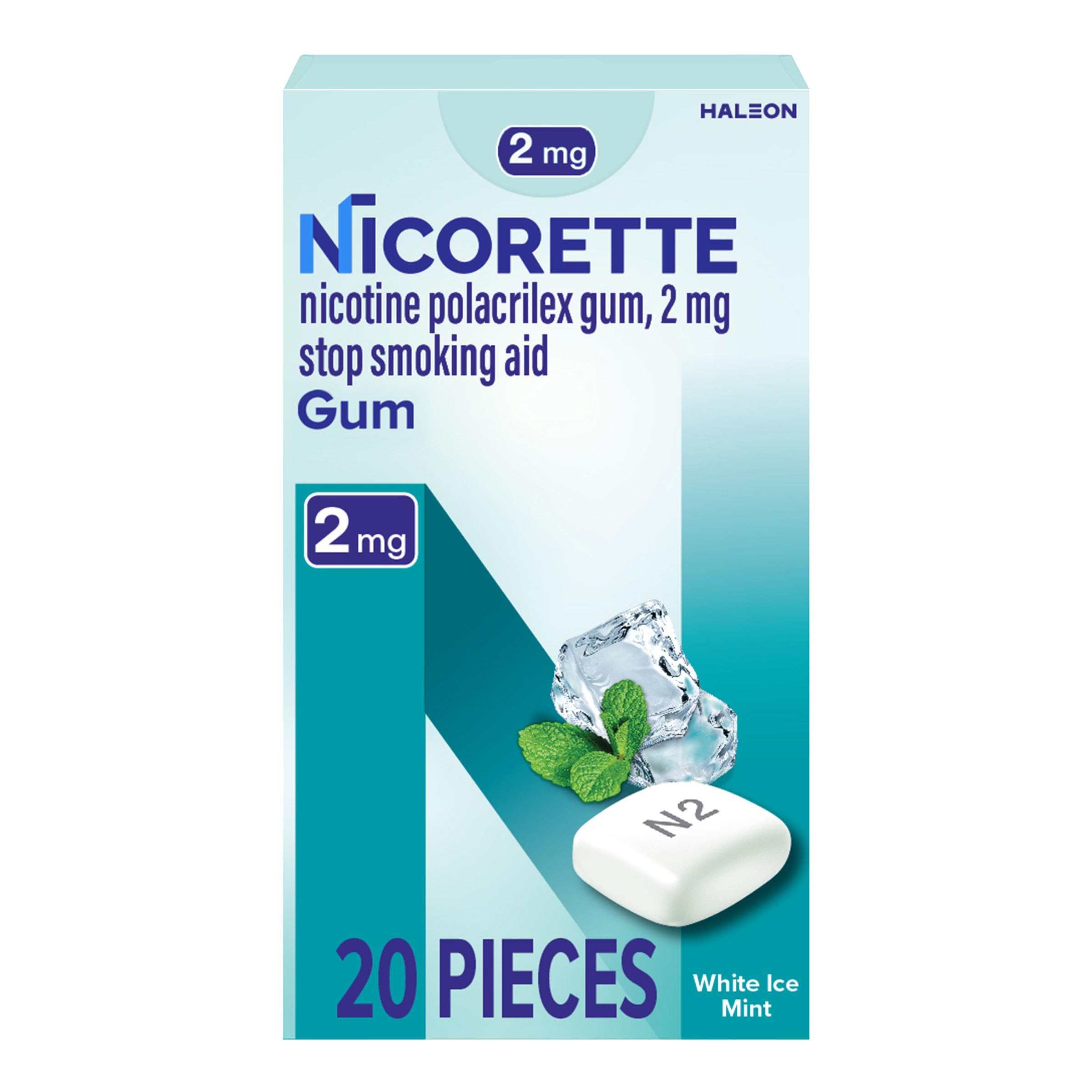 Nicorette Nicotine Gum Stop Smoking Aid 2 mg