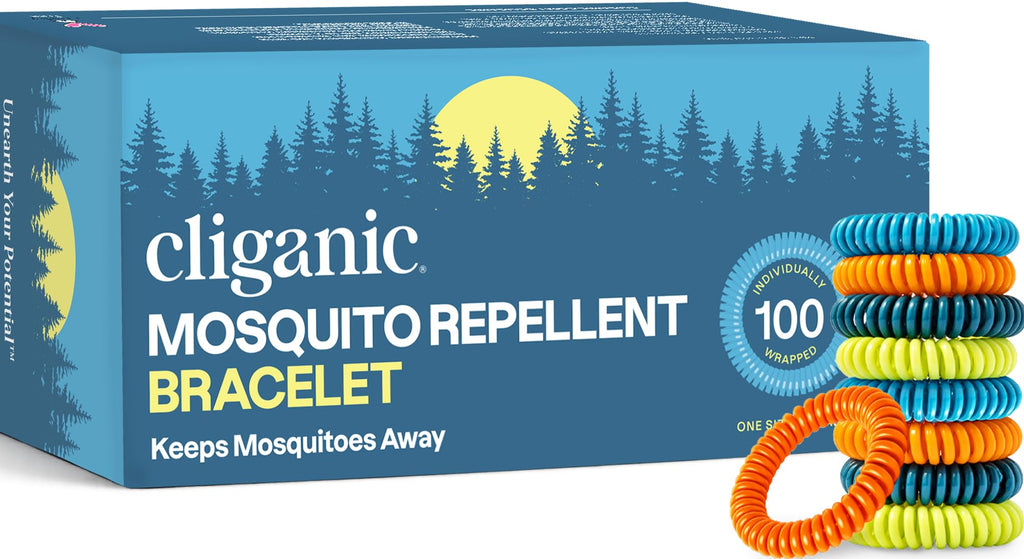 Cliganic Mosquito Repellent Bracelets for Adults & Kids - DEET-Free & Plant-Based