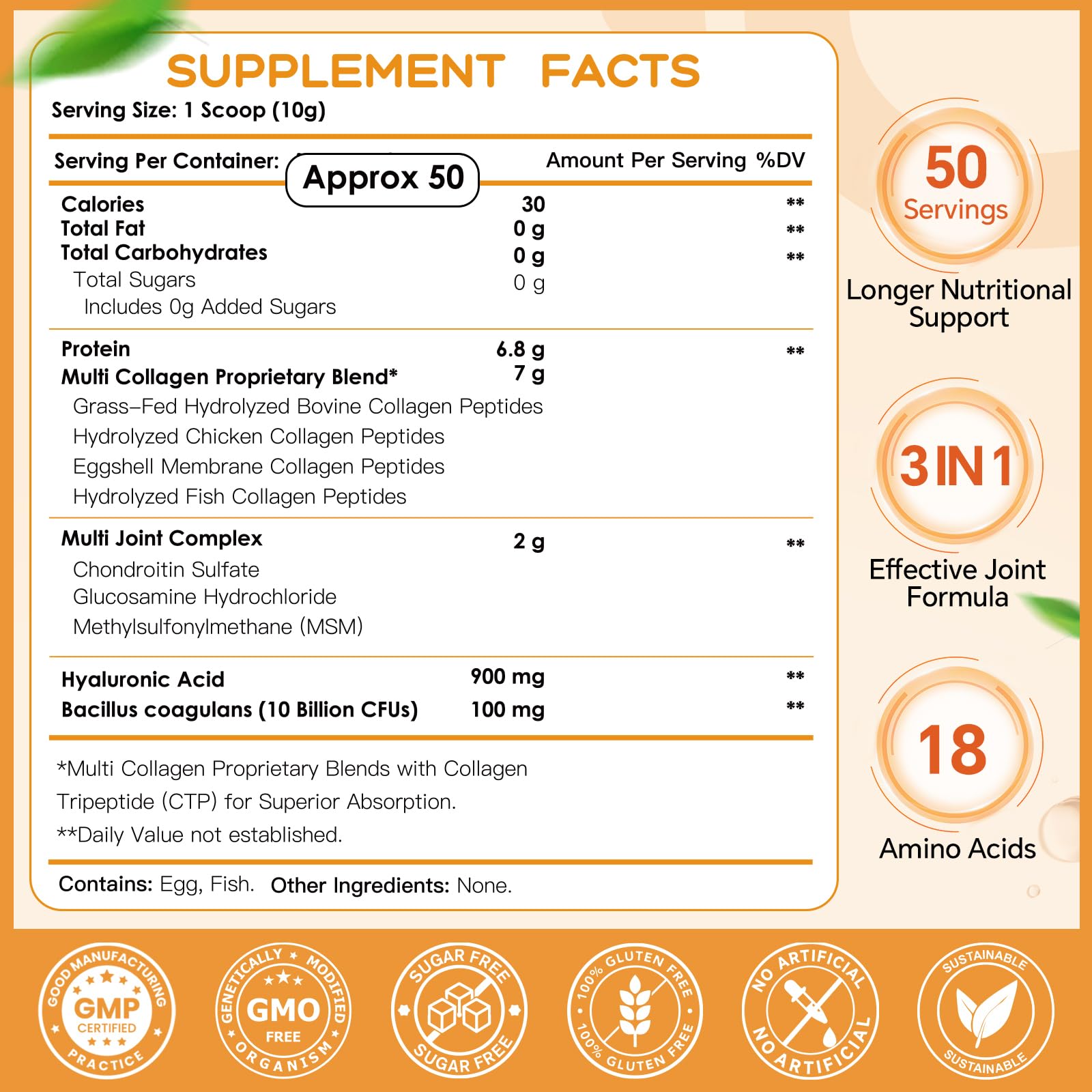 Nature Target Multi-Collagen Peptides Powder for Joint & Skin

