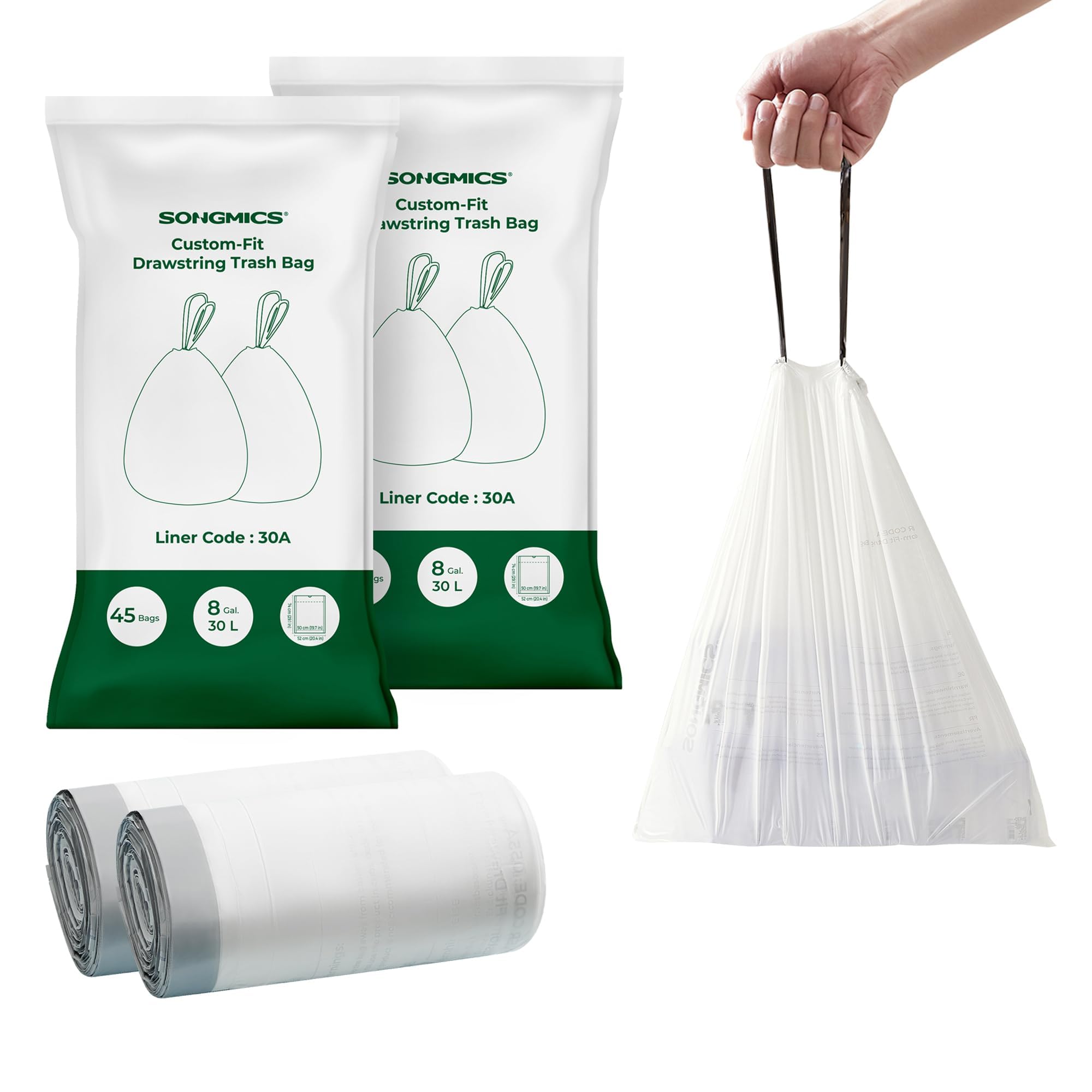 SONGMICS Trash Bags Drawstring Pre-Separated | Kitchen


