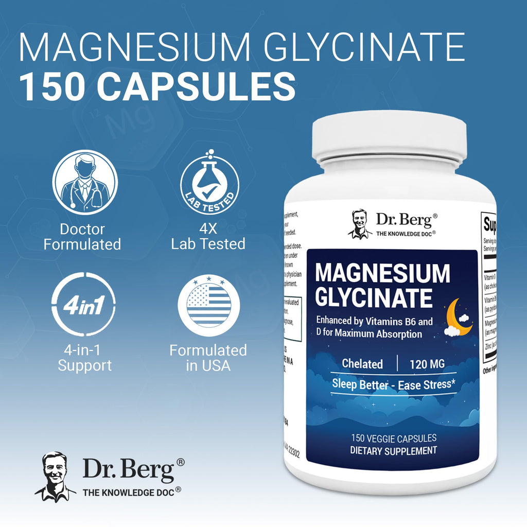 Dr. Berg Magnesium Glycinate with D3, B6 & Zinc | Sleep

