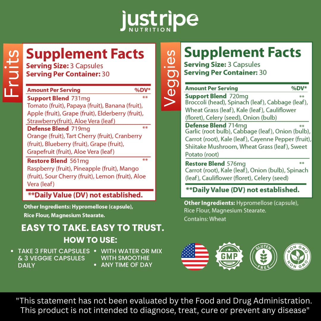 Fruits & Veggies Capsule Supplement by Just Ripe Nutrition

