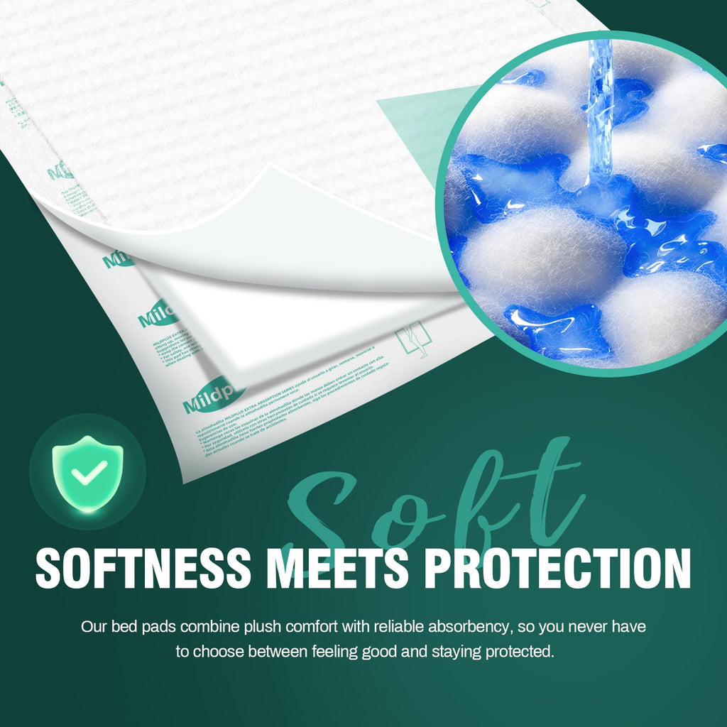 MILDPLUS Heavy Duty Underpads Disposable Bed Pads

