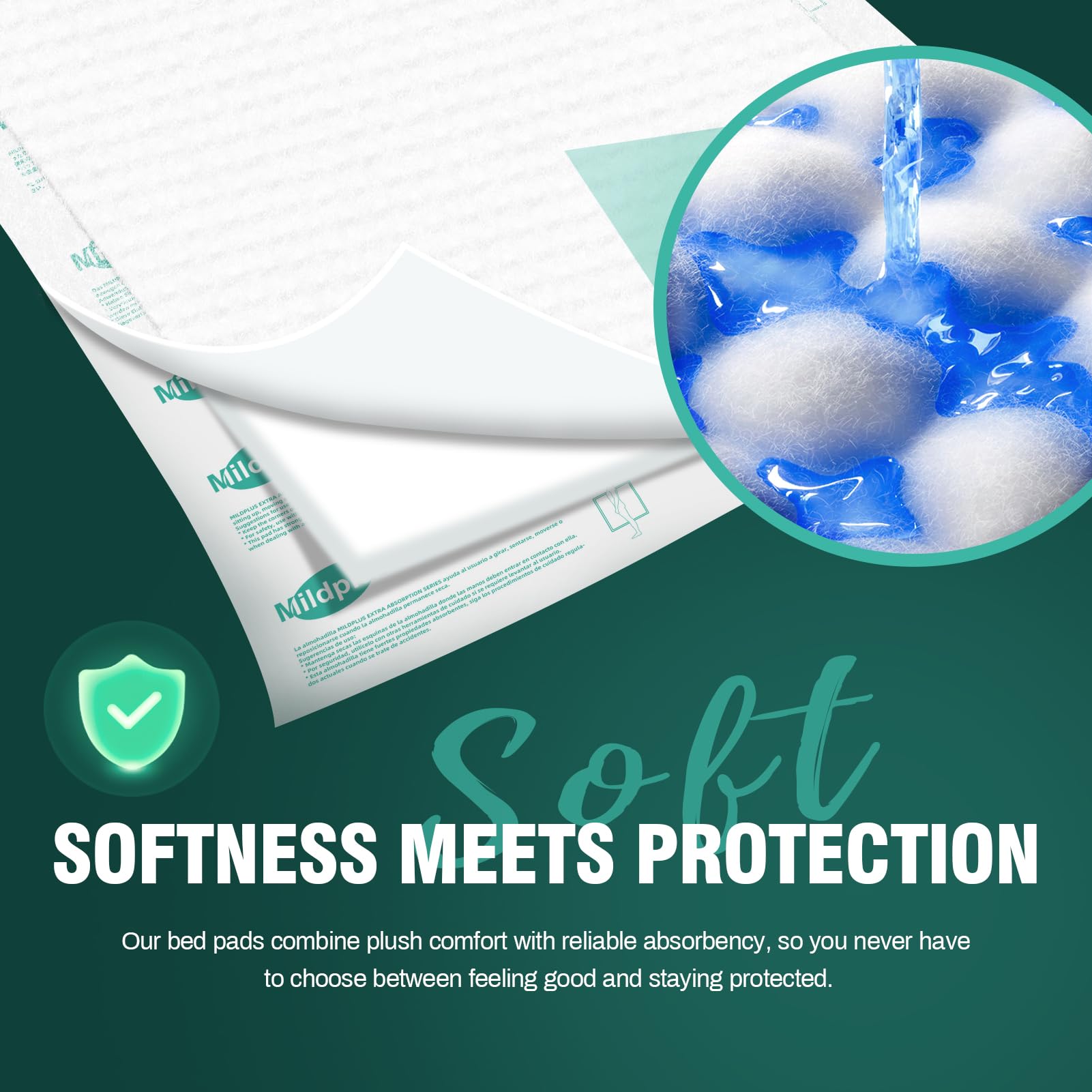 MILDPLUS Heavy Duty Underpads Disposable Bed Pads

