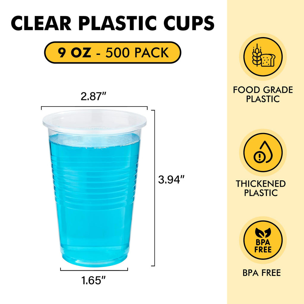 RACETOP Clear Disposable Plastic Cups for Parties

