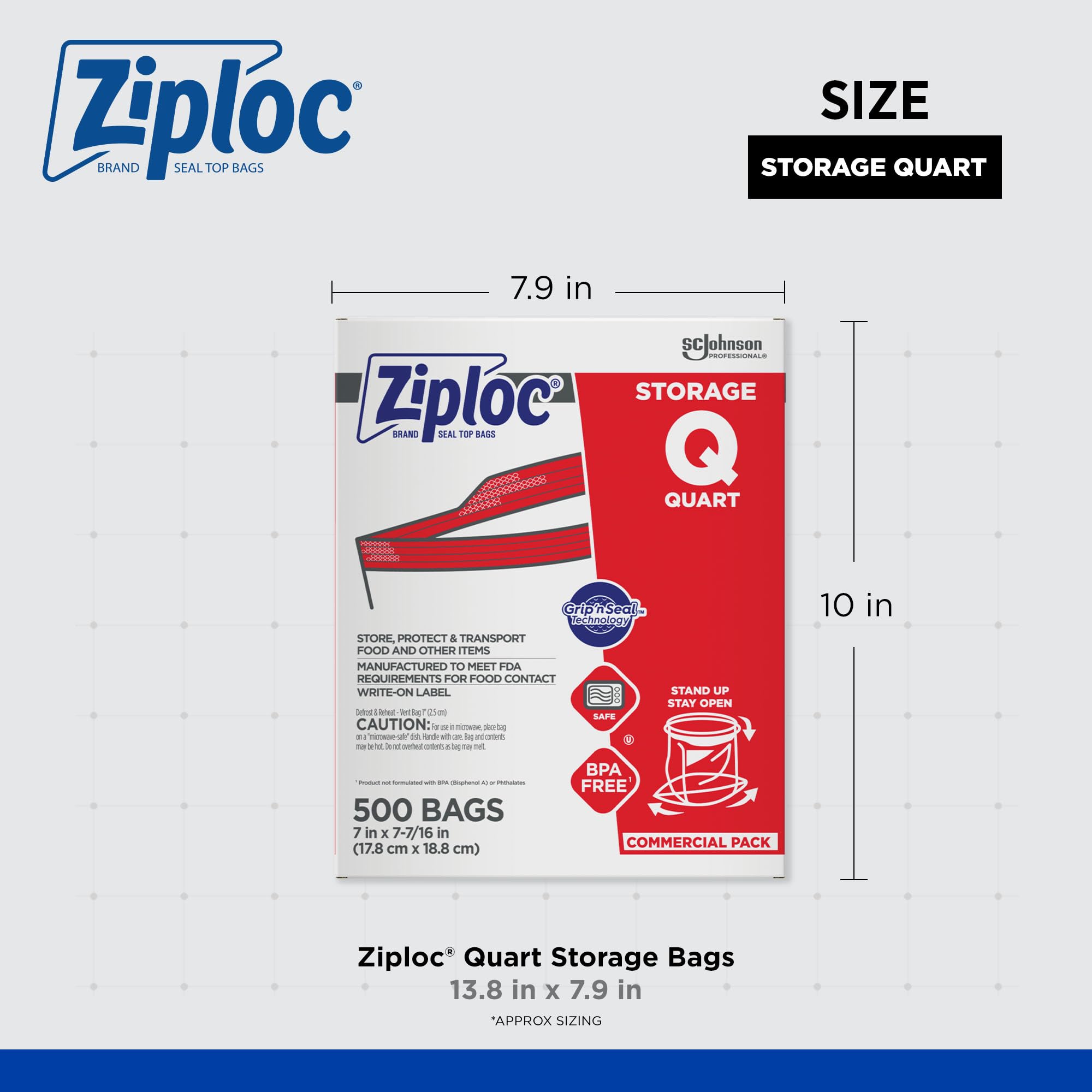 Ziploc Storage Bags with Double Zipper Seal - SC Johnson Pro

