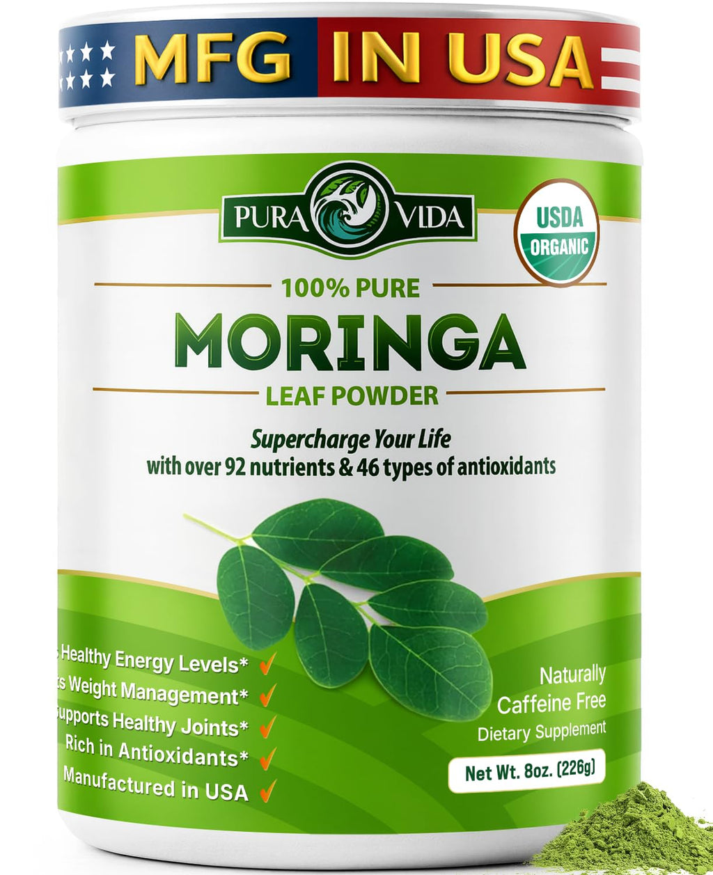 PURA VIDA Organic Moringa Powder | Single Origin

