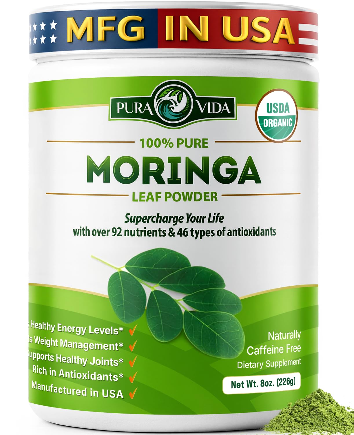 PURA VIDA Organic Moringa Powder | Single Origin

