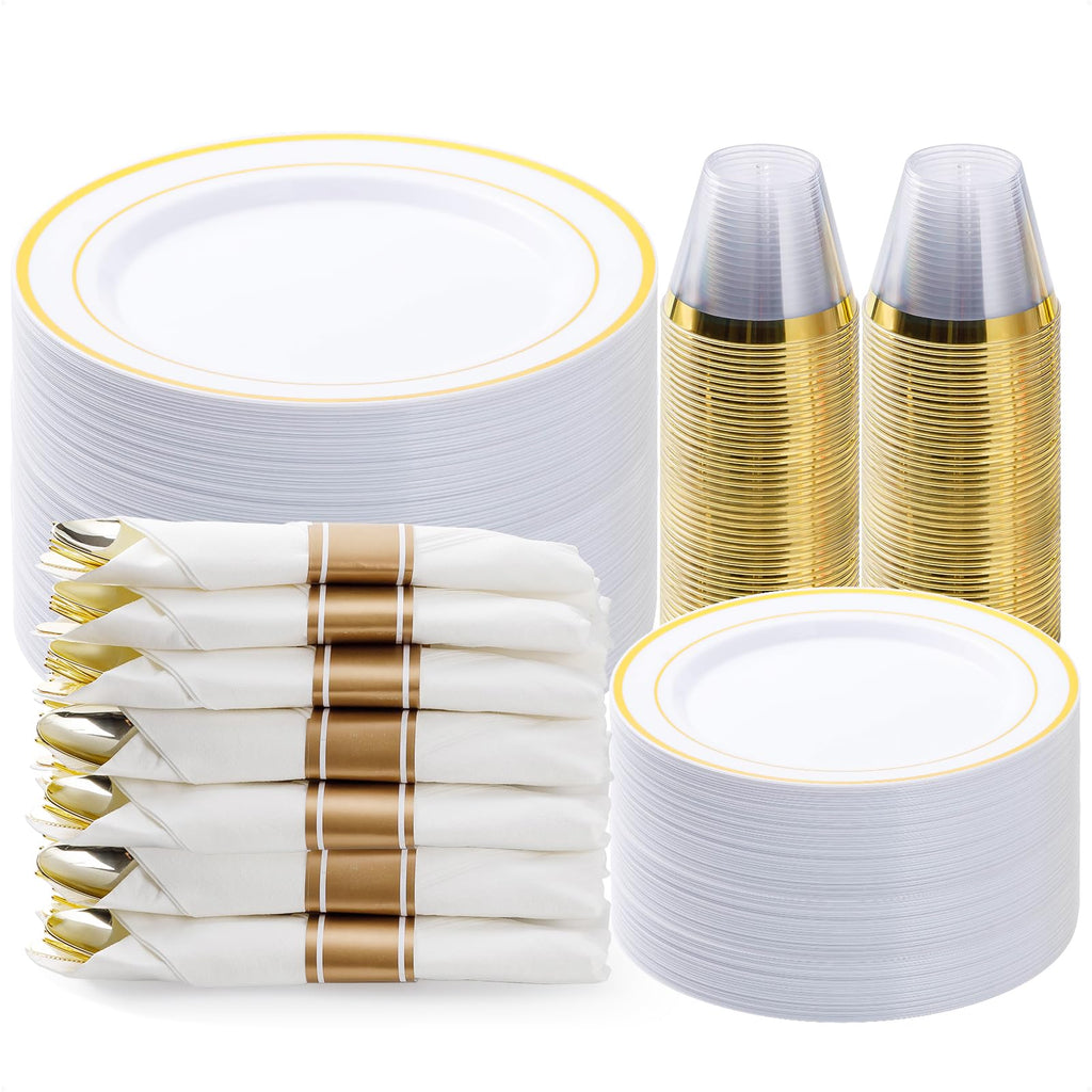 BESTVIP Disposable Plastic Dinnerware Set

