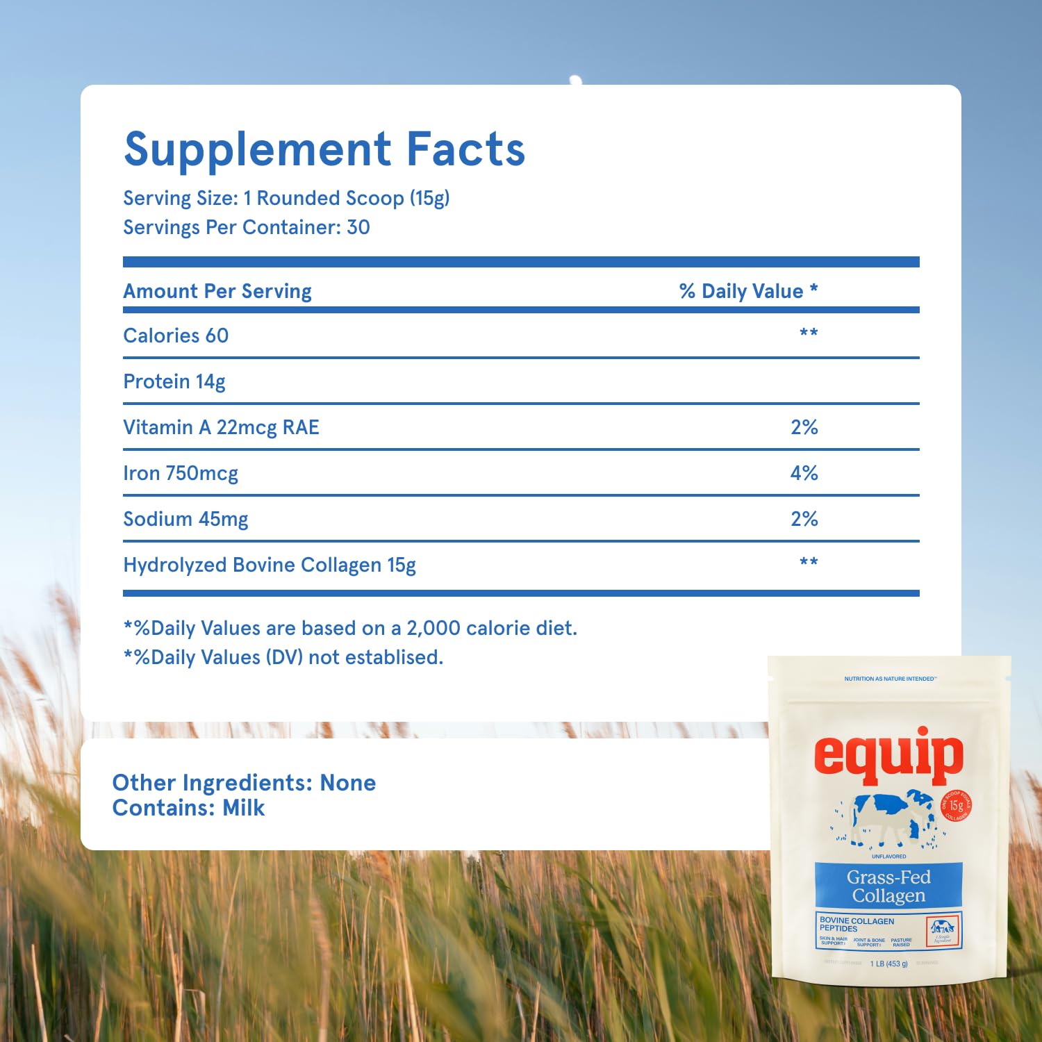 Equip Foods Grass-Fed Collagen Powder | Bovine Peptides

