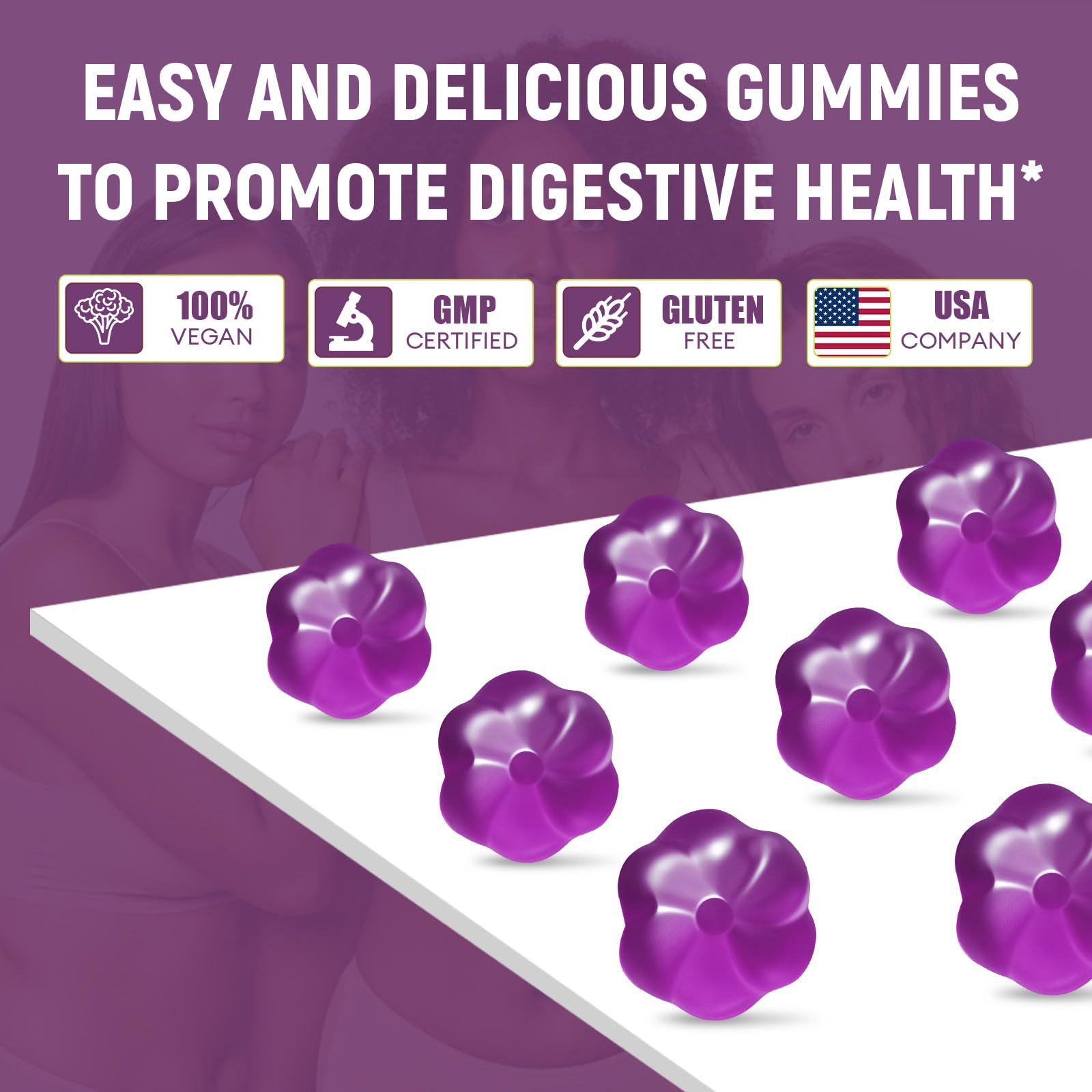 Migcopat Fiber Gummies for Adults with Probiotics & ACV

