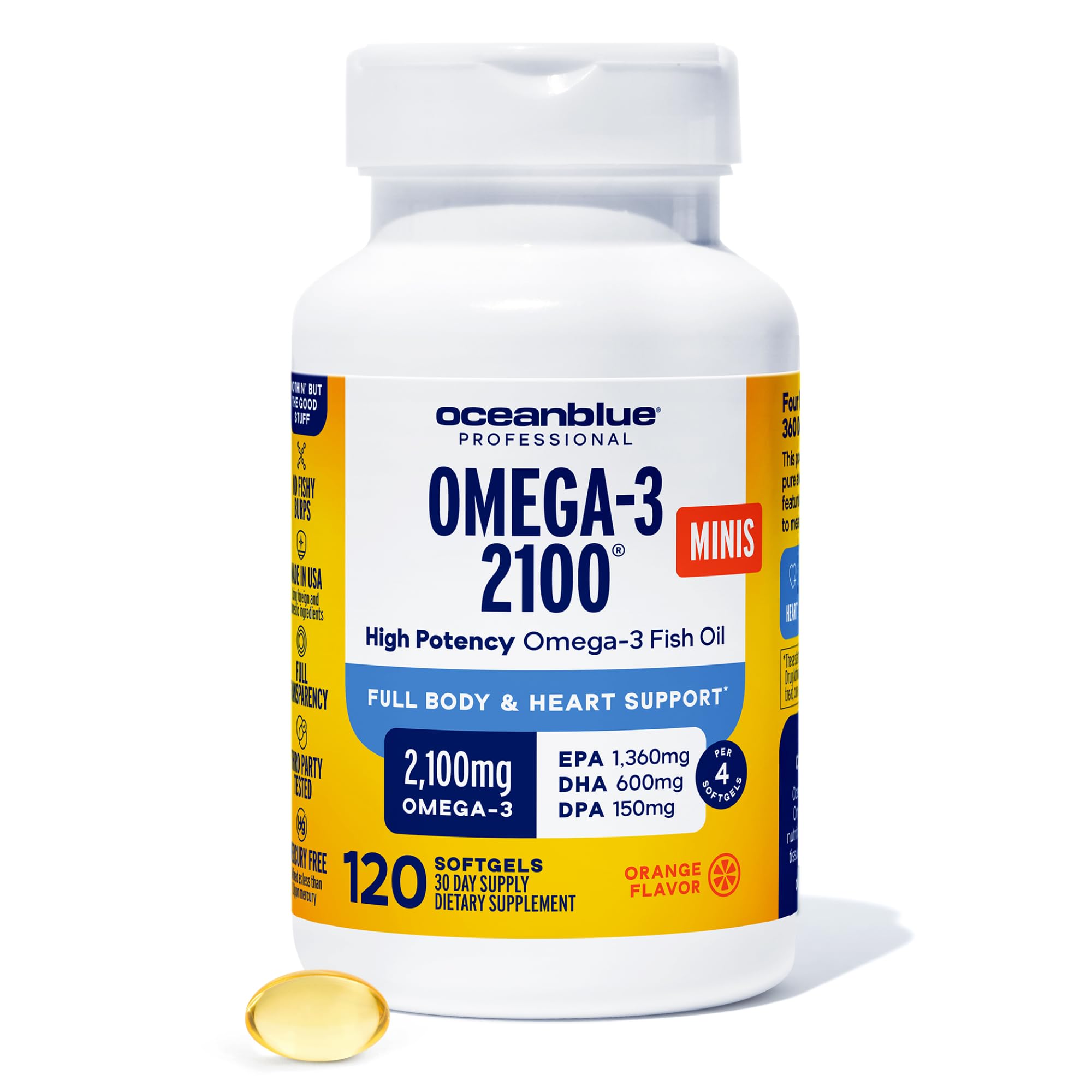 OceanBlue Omega-3 Burpless Fish Oil Supplement