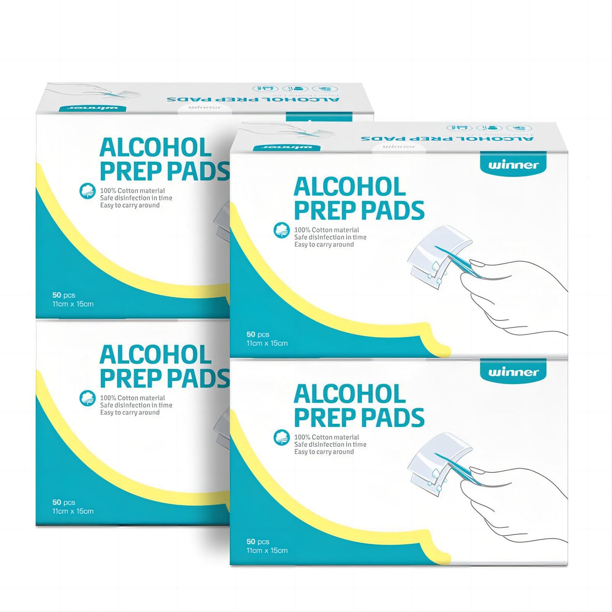 Winner Alcohol Wipes - Individually Wrapped Prep Pads for First Aid and Lab