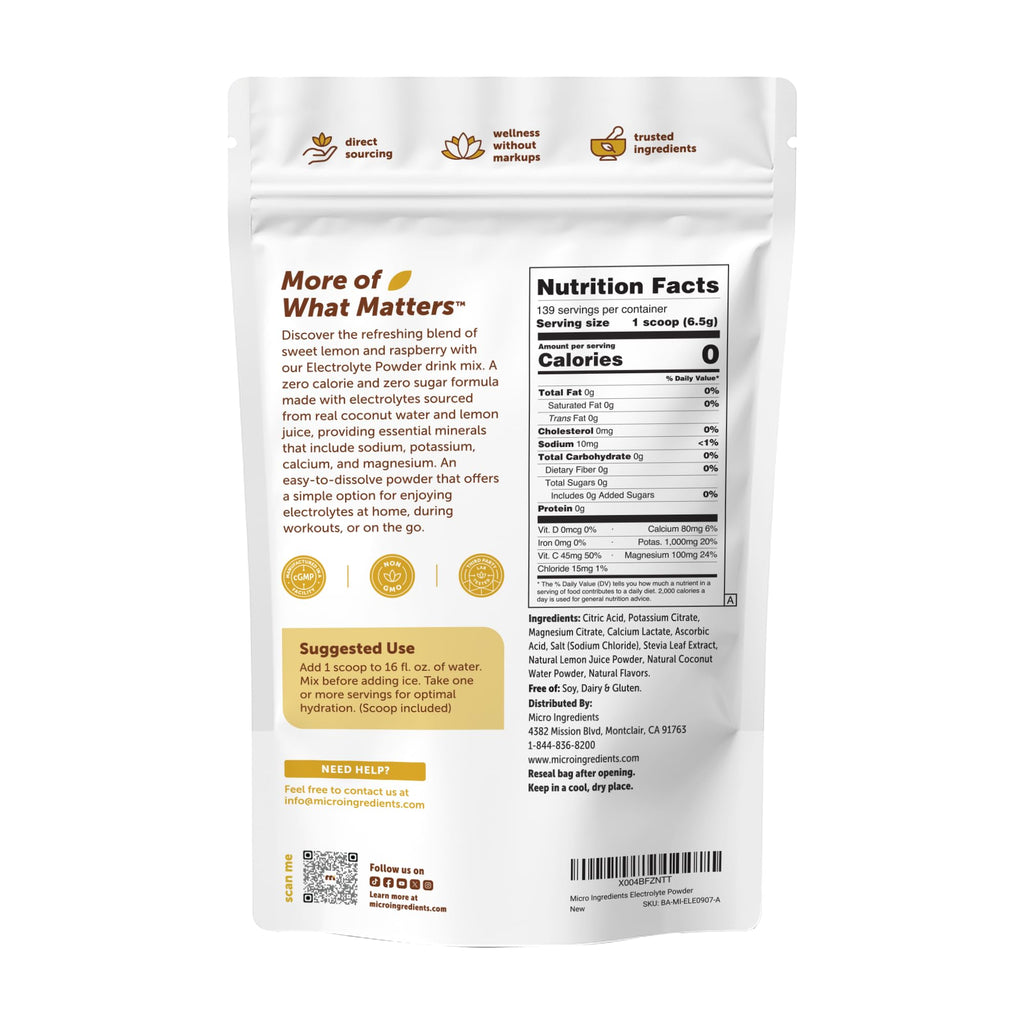 Micro Ingredients Electrolyte Powder - Sugar-Free Keto

