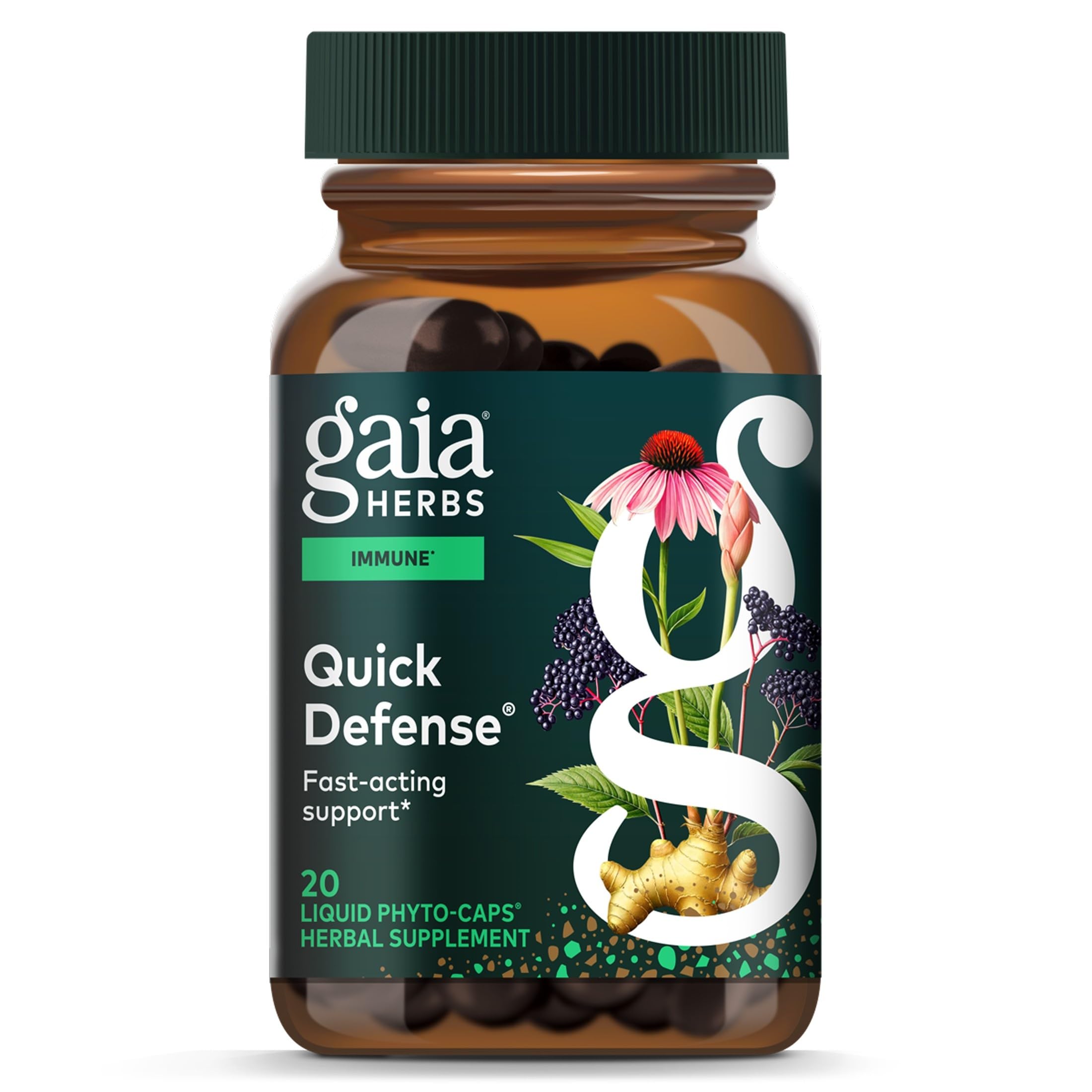 Gaia Herbs Quick Defense Immune Support | Liquid Phyto-Caps

