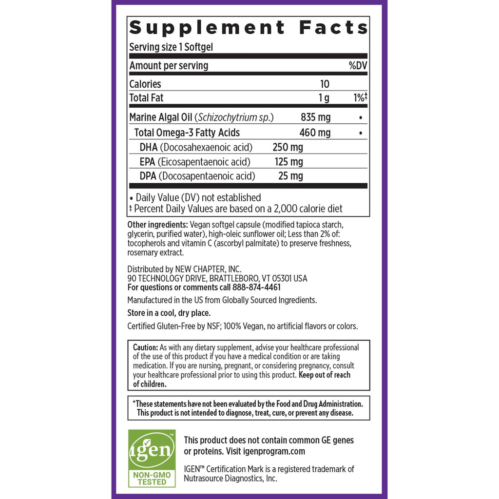 New Chapter Vegan Algae Omega-3 DHA & EPA Supplement

