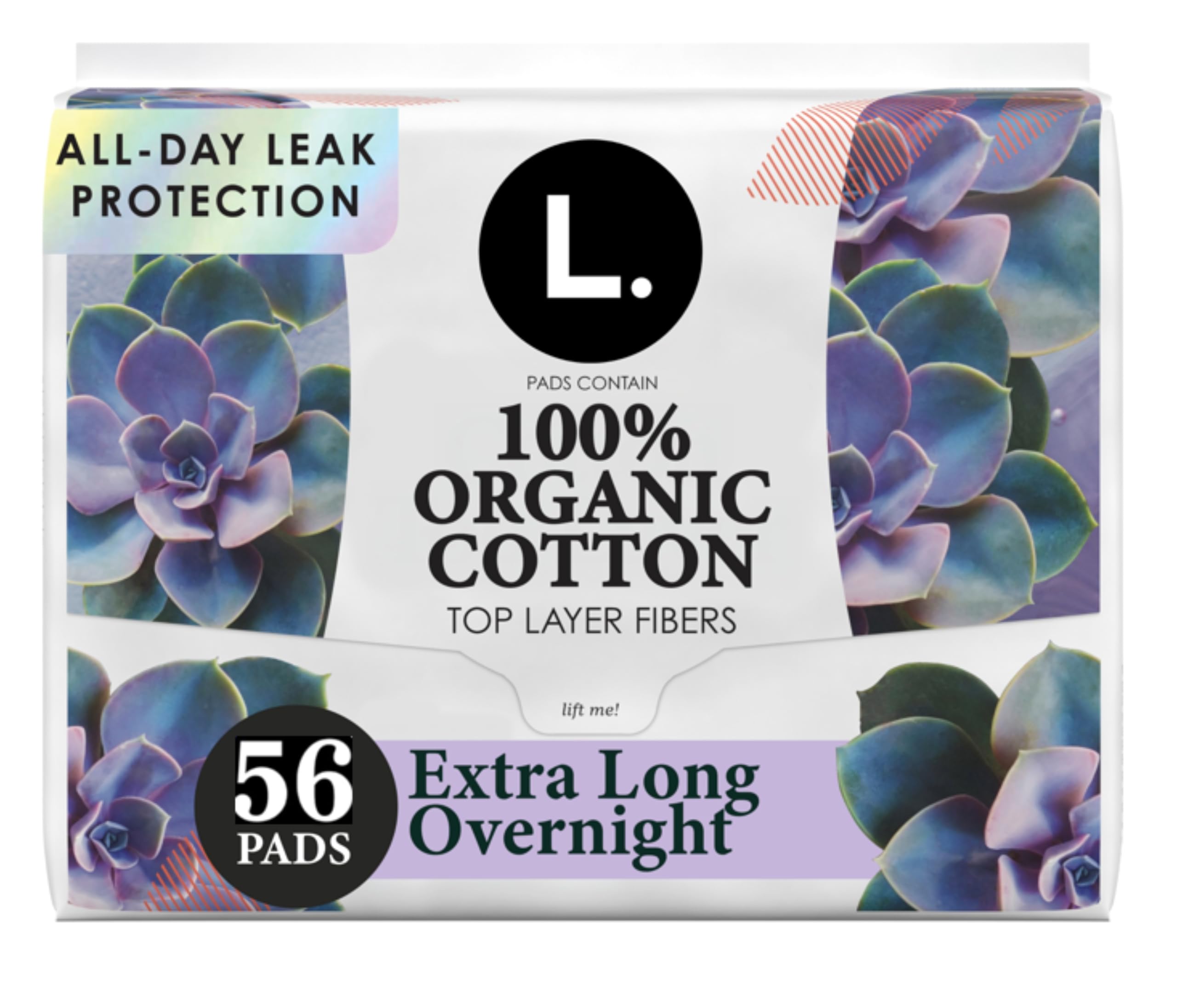 L. Maxi Pads with Organic Cotton Top Layer Unscented Wings

