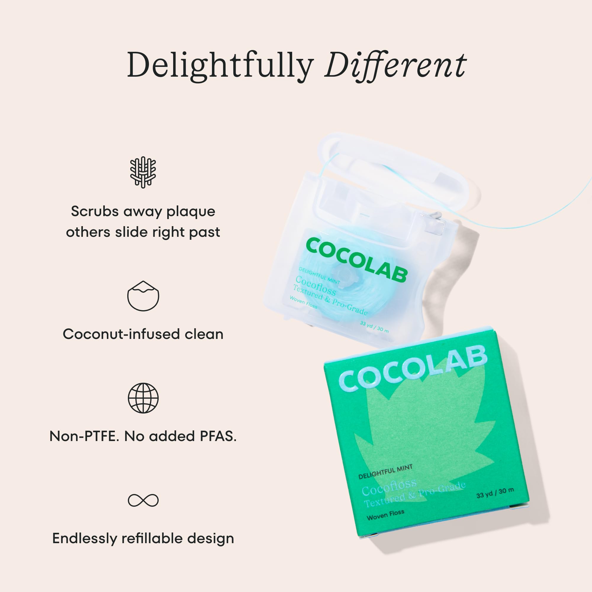 Cocofloss Expanding Woven Dental Floss by Cocolab

