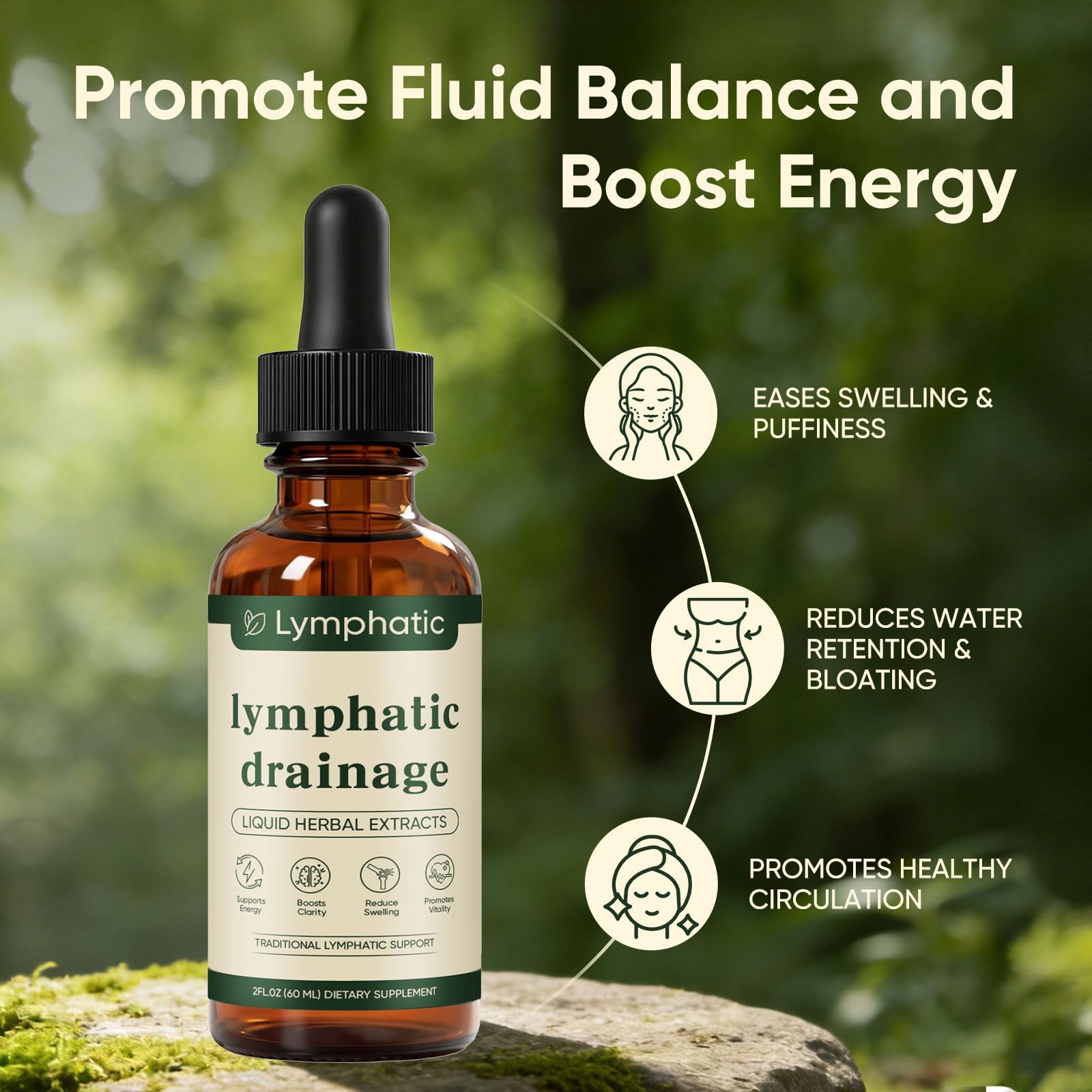 Lymphatic Drainage Drops for Bloat Relief | Vegan & Alcohol-Free


