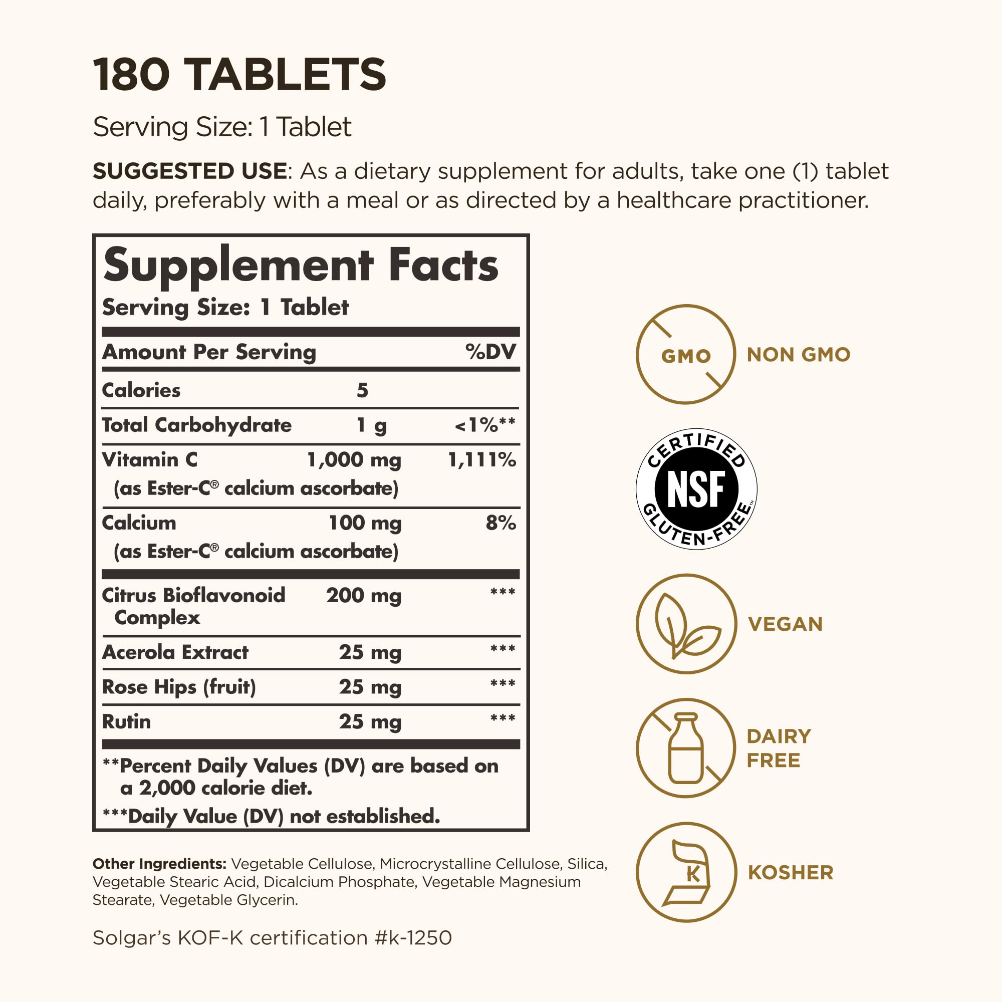Solgar Ester-C Plus 1000 mg Vitamin C | Gentle Immune Support


