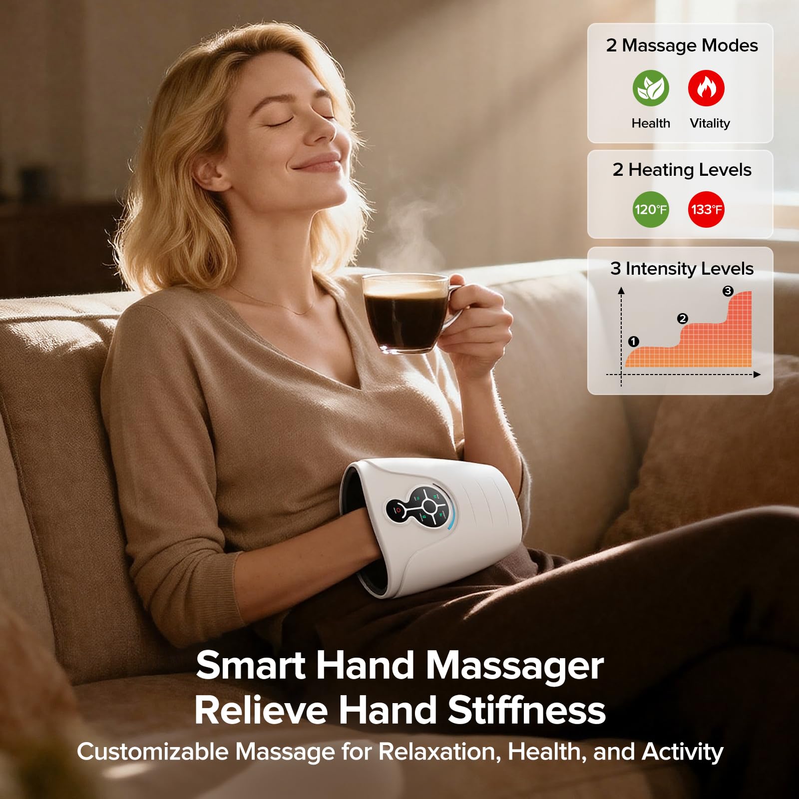 AERLANG Hand Massager with Heat and Compression

