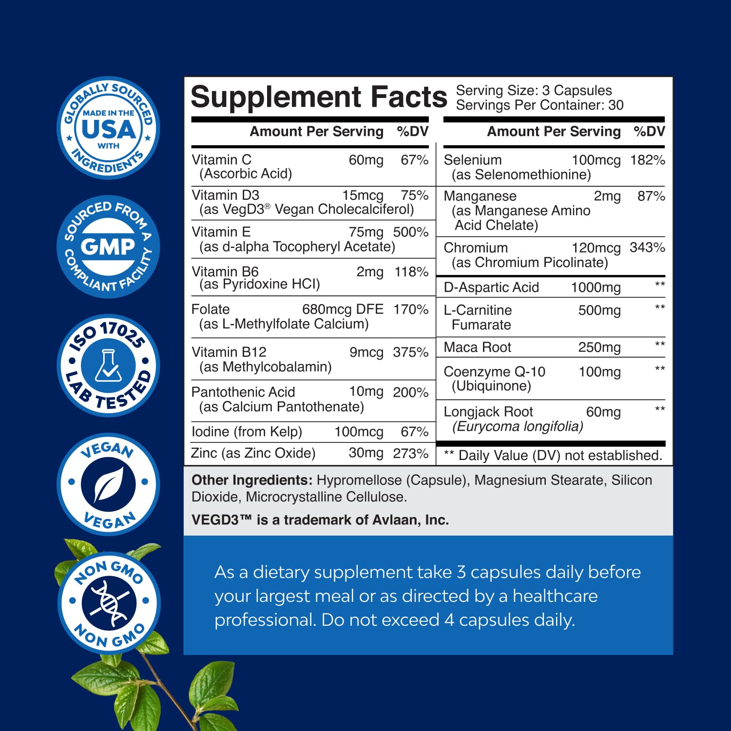 Male Fertility Supplement with CoQ10 & Maca

