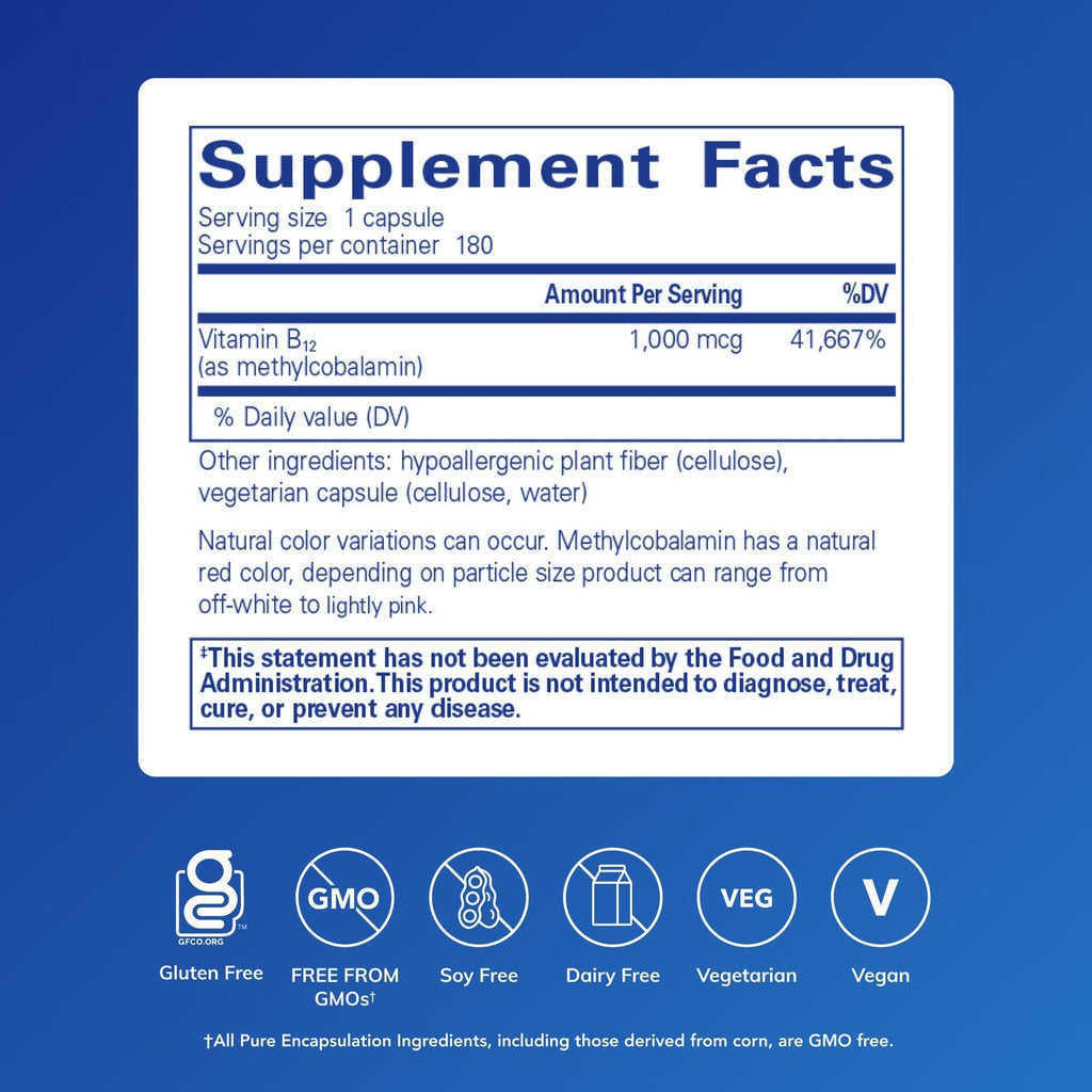 Methylcobalamin B12 Supplement by Pure Encapsulations

