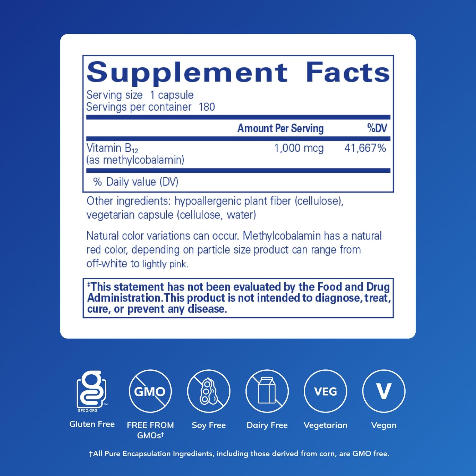 Methylcobalamin B12 Supplement by Pure Encapsulations

