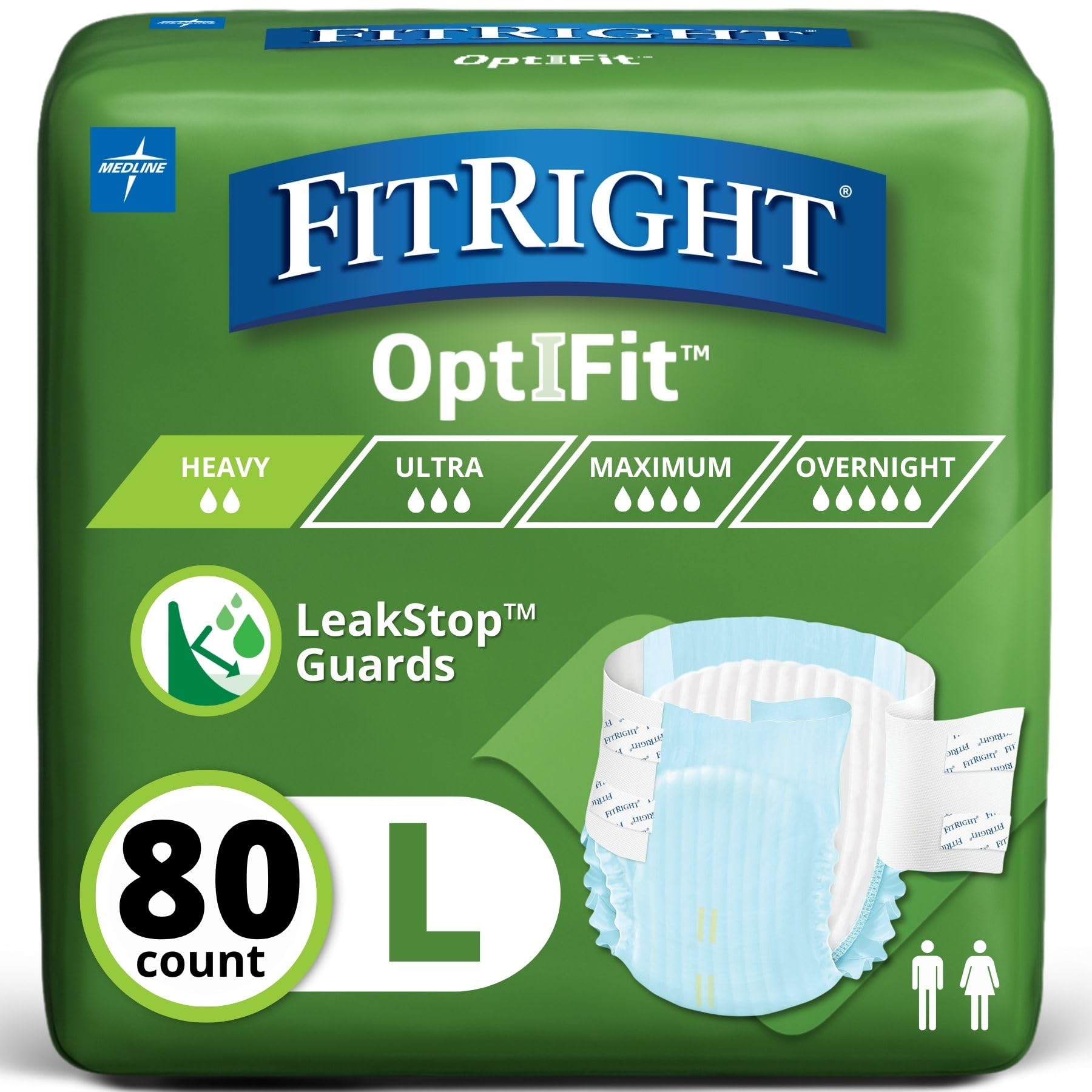 FitRight Adult Diapers with Tabs Extra+Heavy Absorbency

