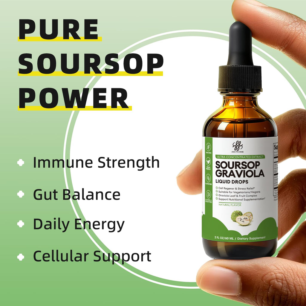 iMATCHME Soursop Graviola Liquid Drops for Immune Health

