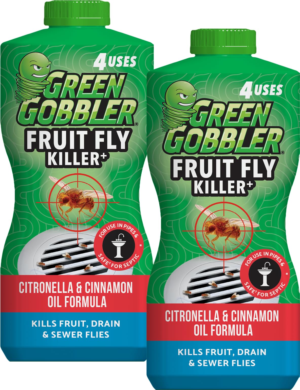 Green Gobbler Fruit Fly Killer+ Gel for Drains | Kills Flies

