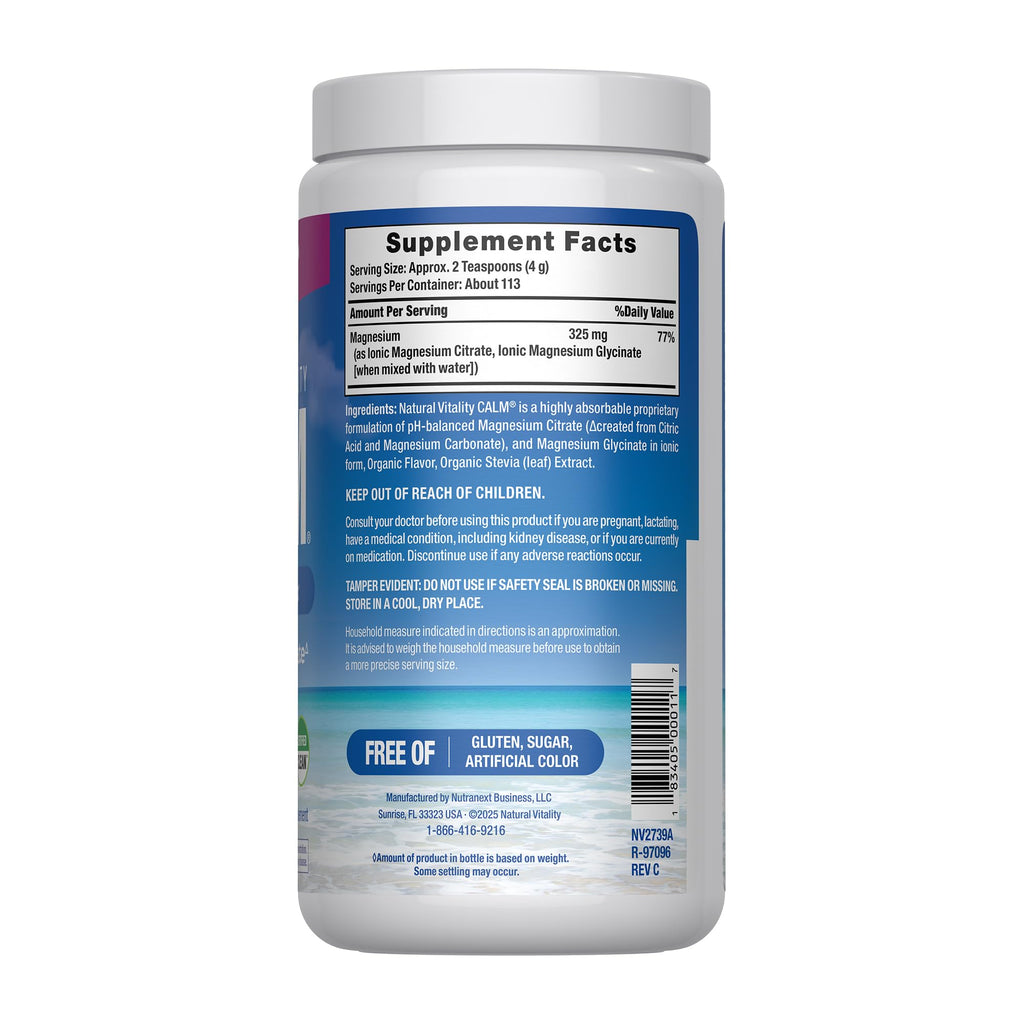 Magnesium Drink Mix by Natural Vitality CALM - Non-GMO, Vegan


