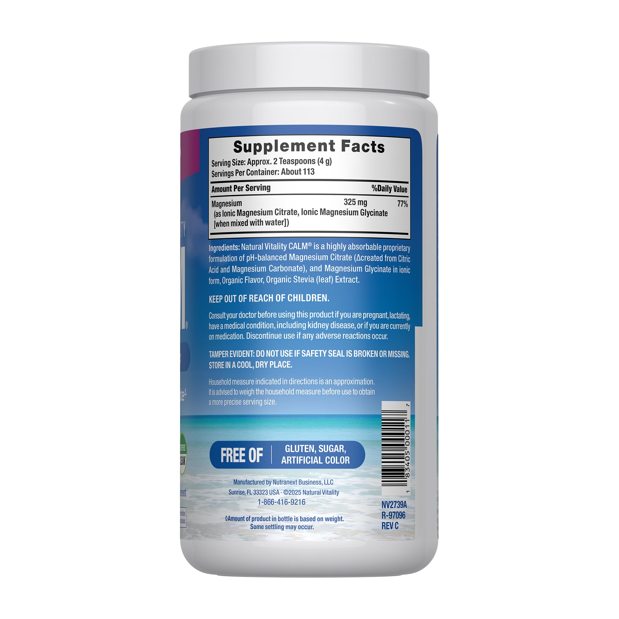 Magnesium Drink Mix by Natural Vitality CALM - Non-GMO, Vegan

